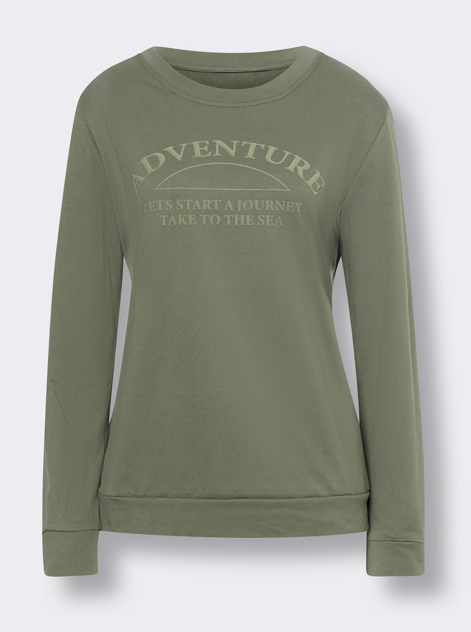 heine Mikina s 3D nápisem - khaki