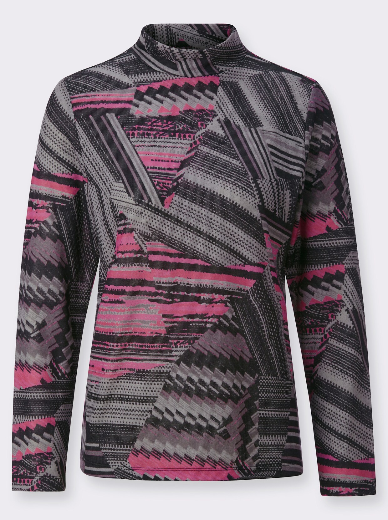 Shirt met lange mouwen - fuchsia/steengrijs bedrukt