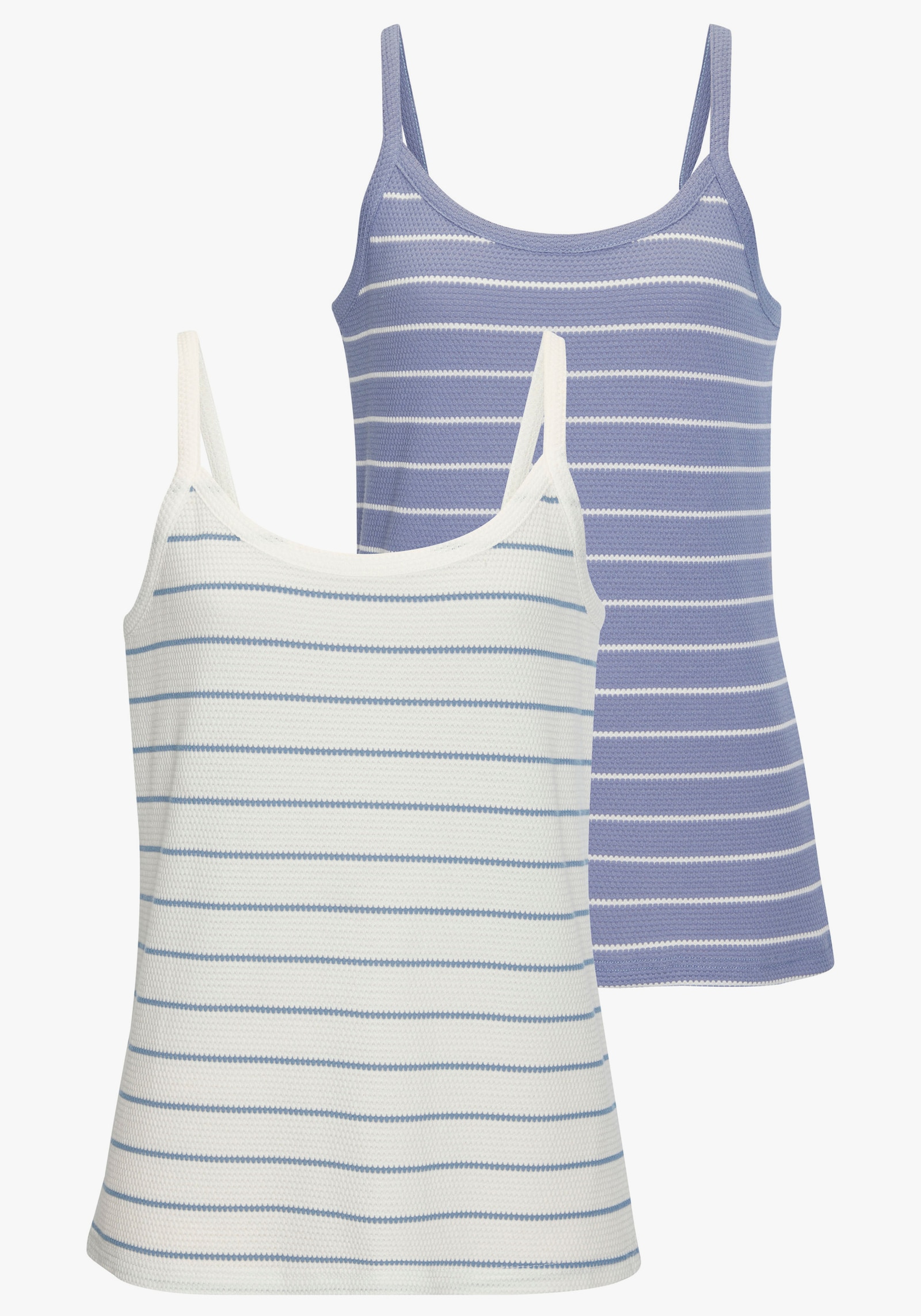 Vivance Top met bandjes - blauw, wit