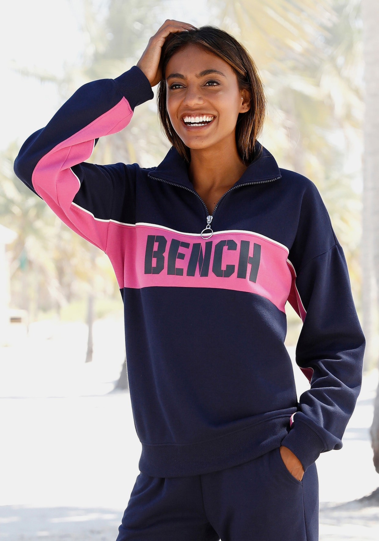 Bench. Sweatshirt - navy/pink