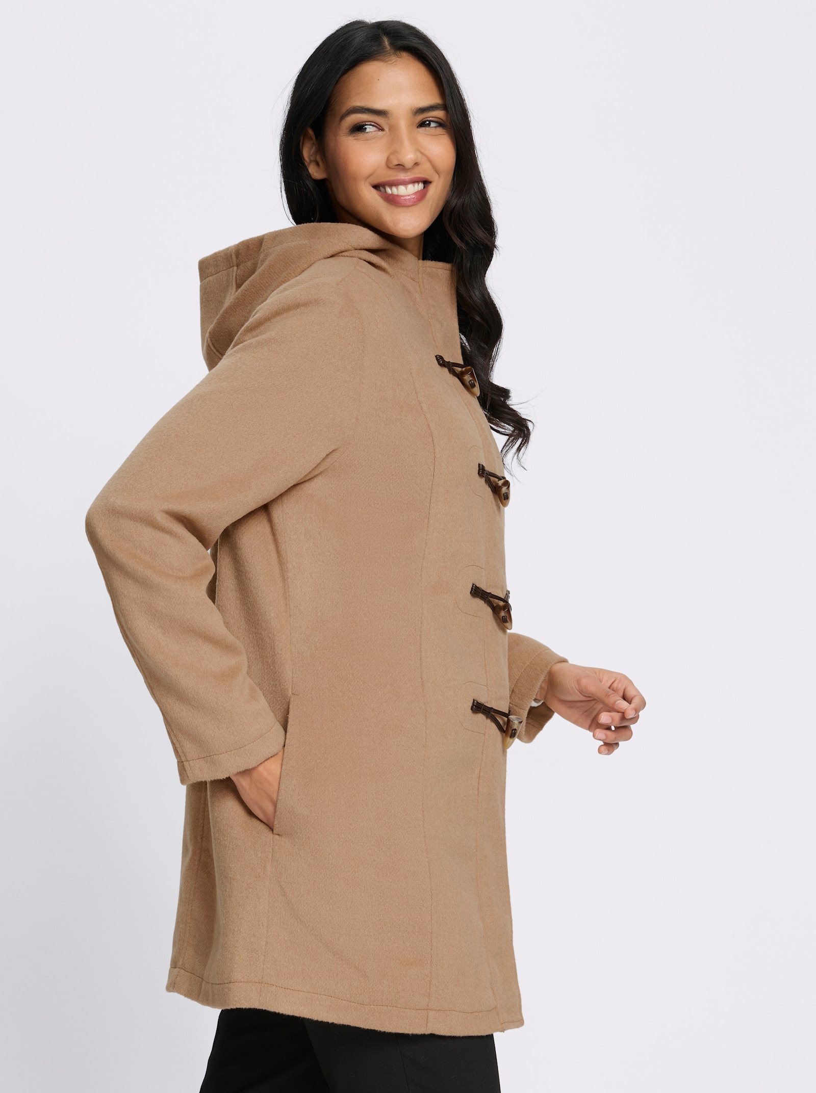 Longjacke mit Knebelknöpfen - camel