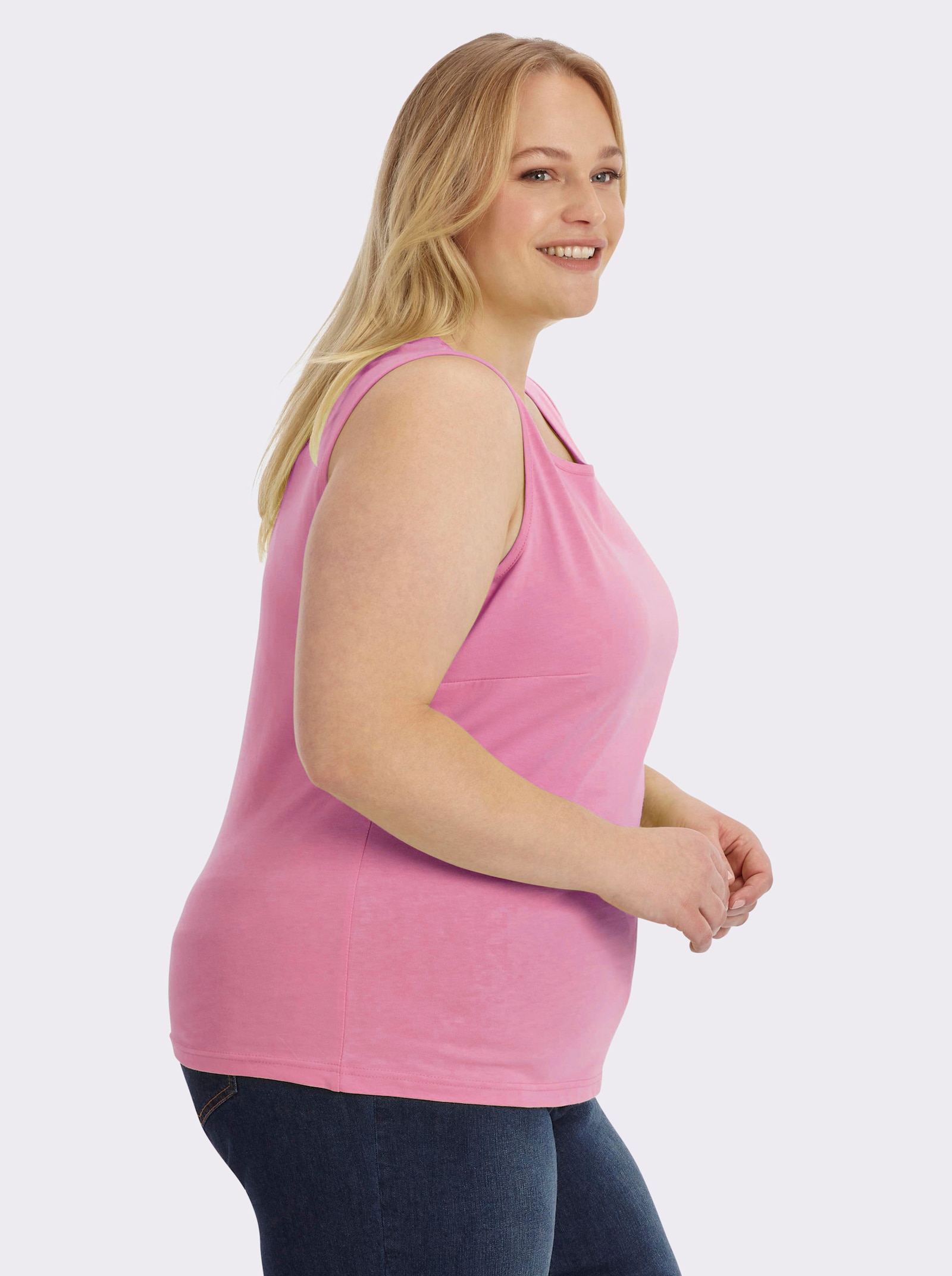 Trägertop mit Rundhals-Ausschnitt - pink