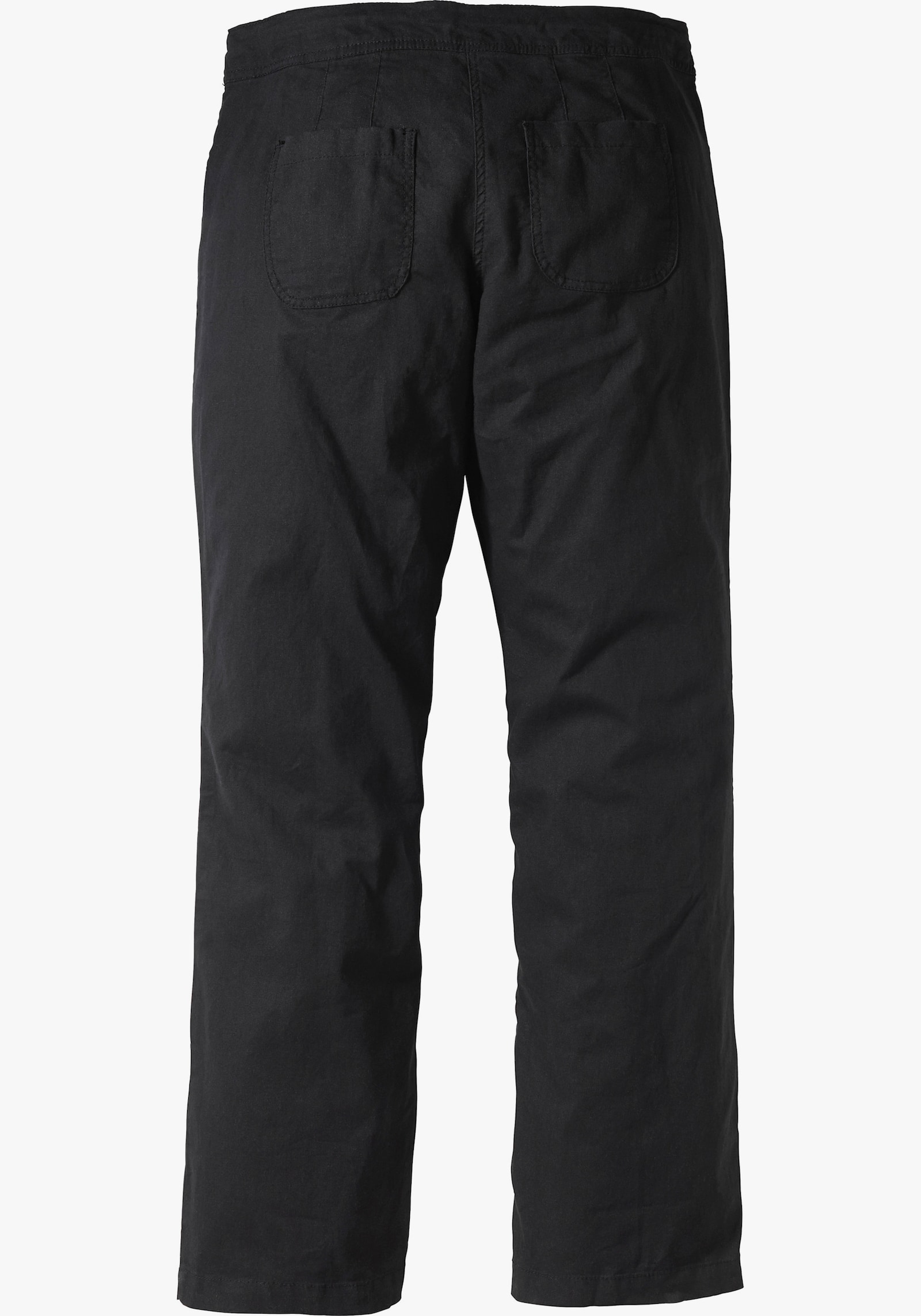 sheego Bootcut broek met linnen - zwart