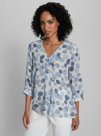 heine Druckbluse mit Tupfenmuster - ecru-bleu-bedruckt