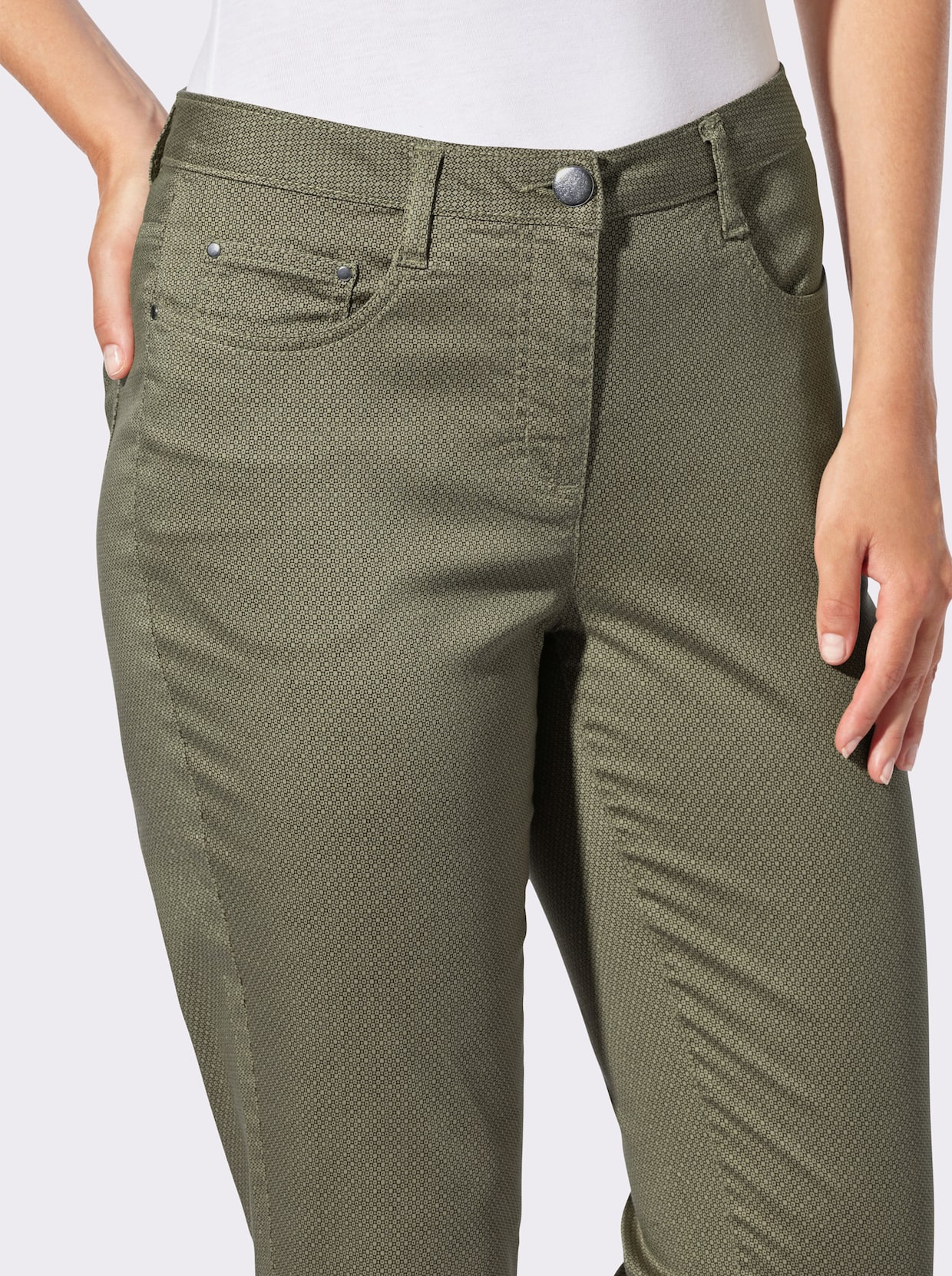 Druckhose - khaki-bedruckt