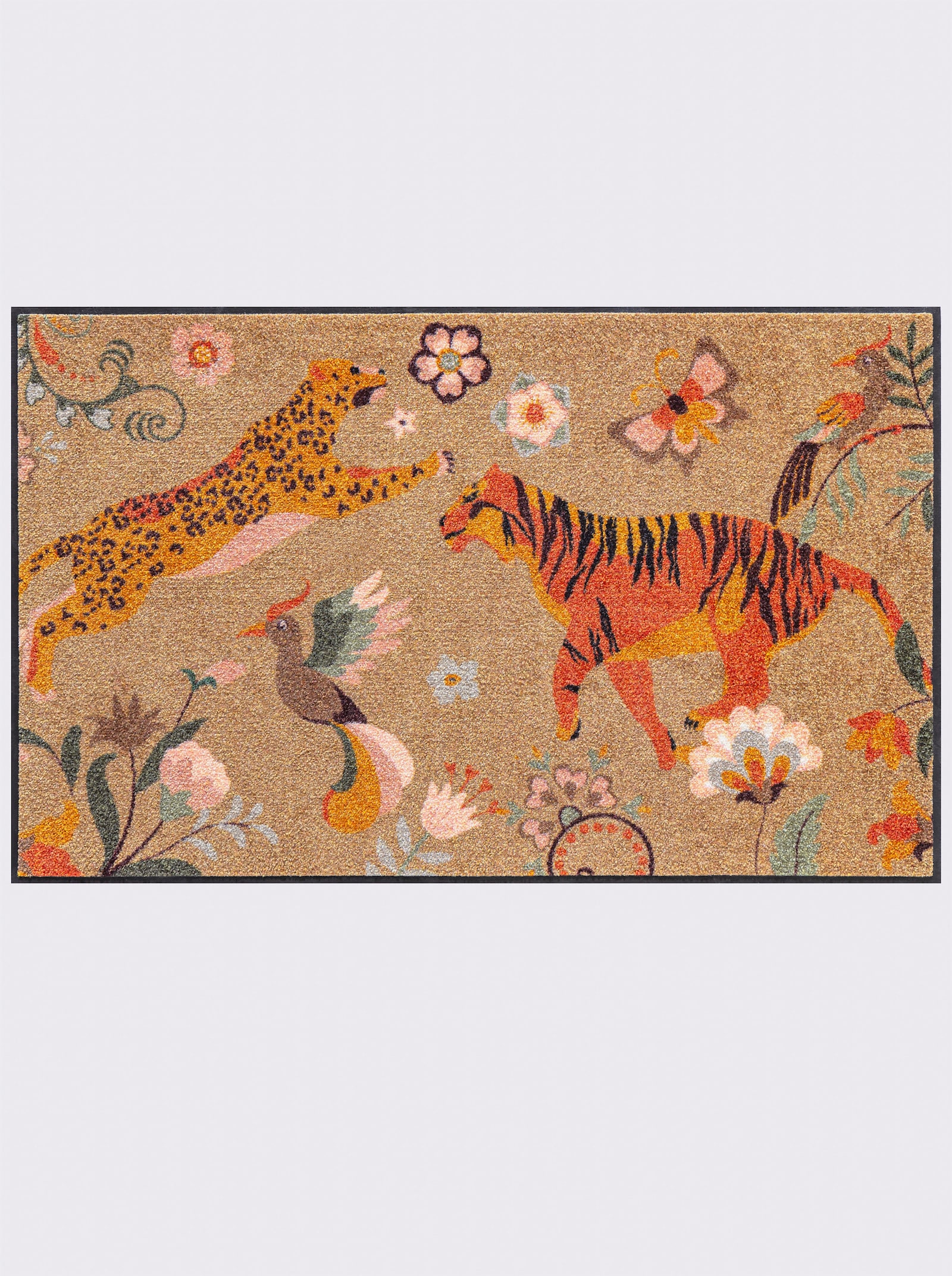 wash+dry by Kleen-Tex Voetmat - bruin gedessineerd