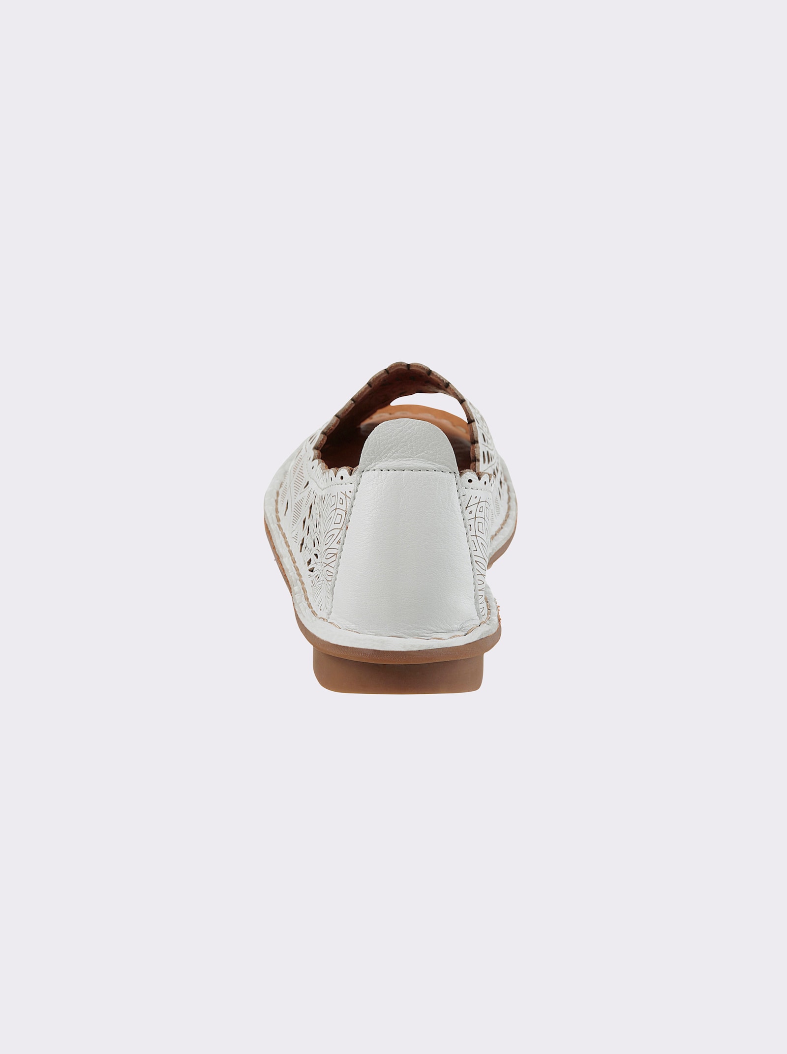 Gemini Slipper zehenoffen, mit Lochmuster - weiss
