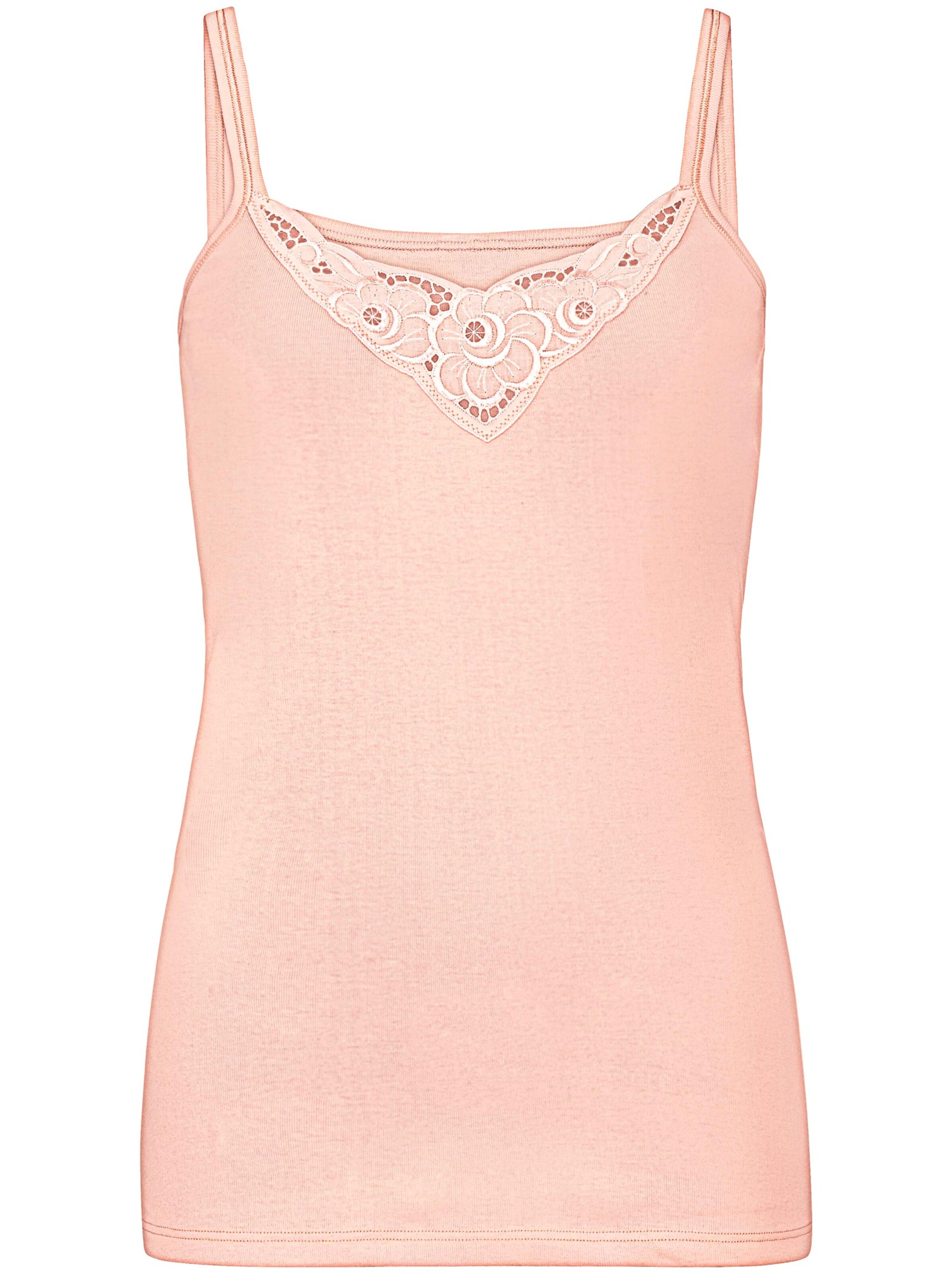 wäschepur Trägerhemd - weiß + apricot + champagner