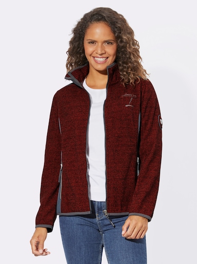 Fleece-Jacke - erdbeere-anthrazit-meliert