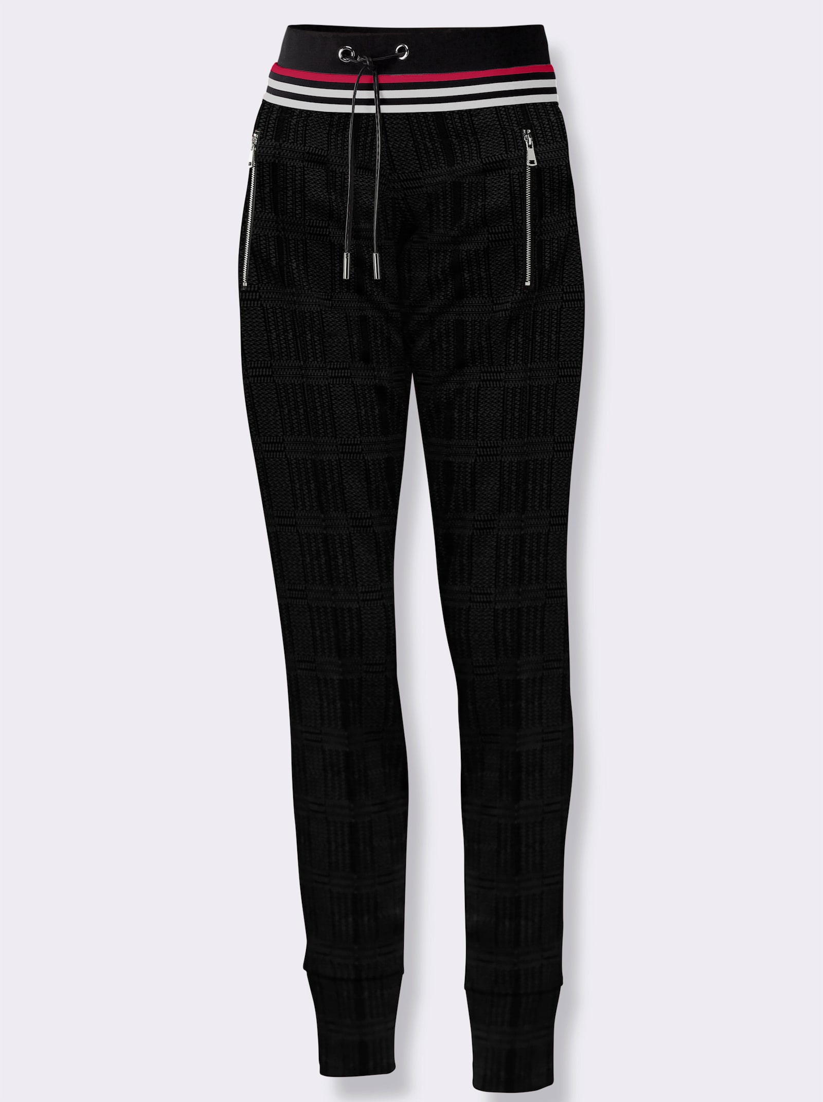 Jerseyhose im Joggpant-Stil, knöchellang - schwarz