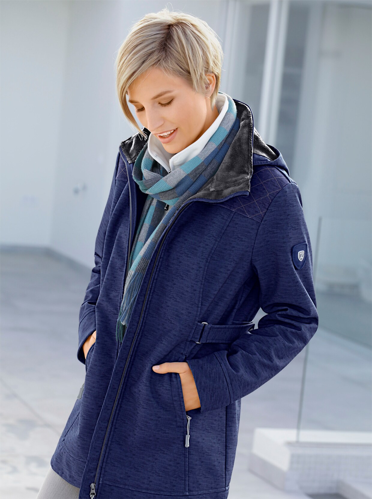 Softshelljacke - marine-meliert