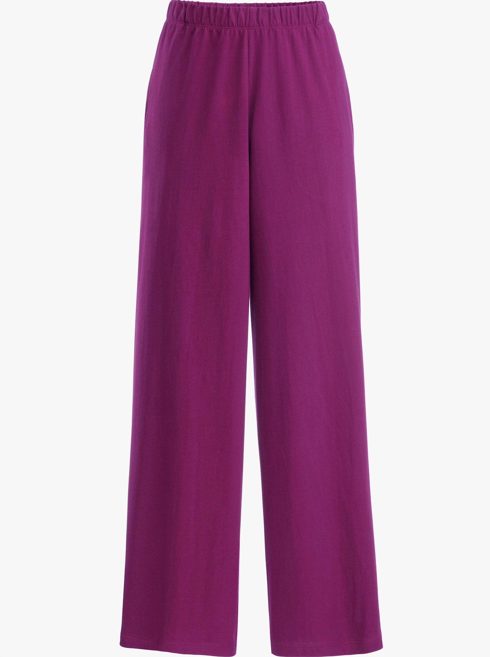 Vrijetijdsbroek met wijde snit - bessenrood