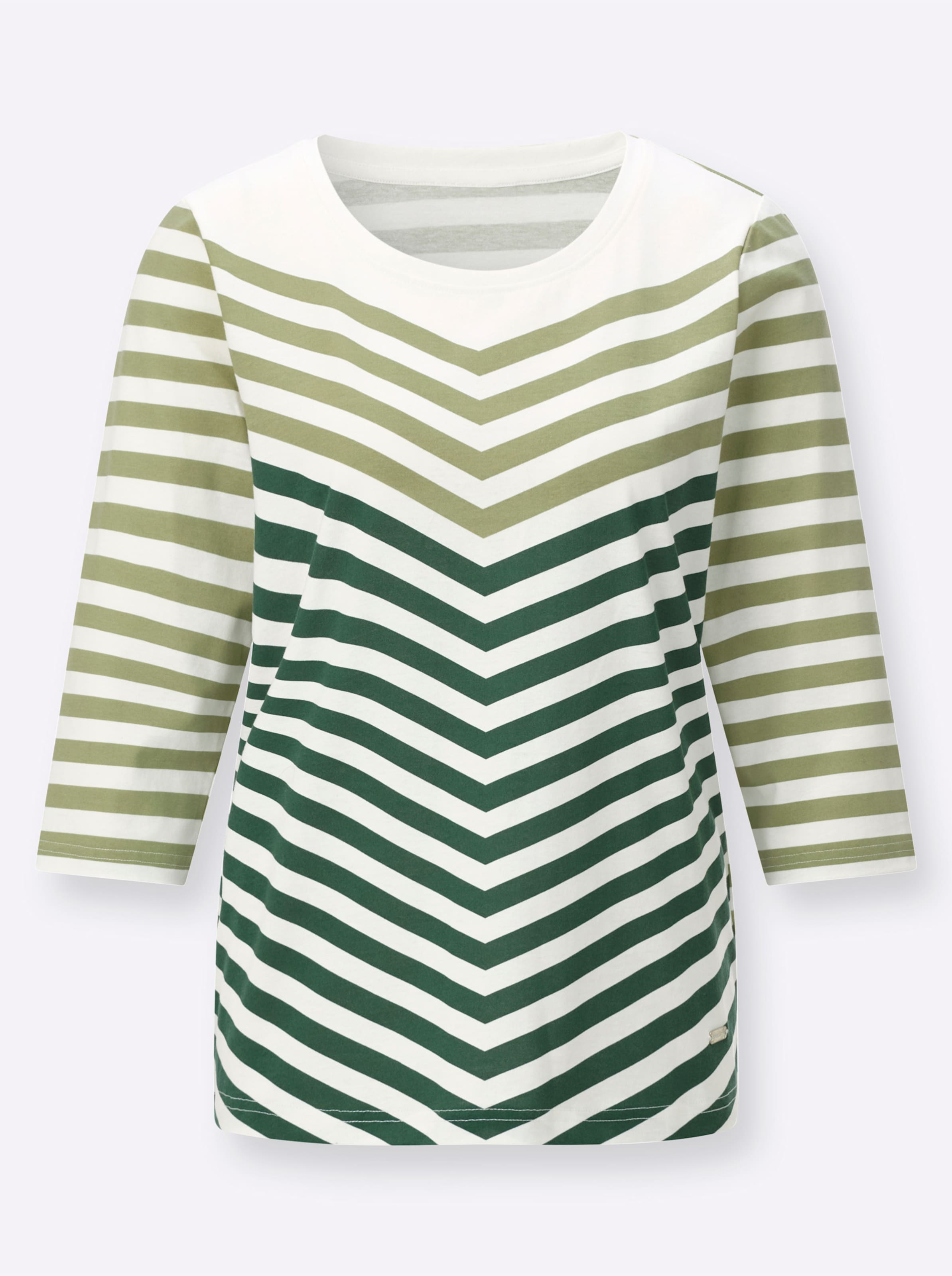 Damen 3/4-Arm-Shirt mit Rundhalsausschnitt schilf-moos-bedruckt, Größe 50 - Bild 2