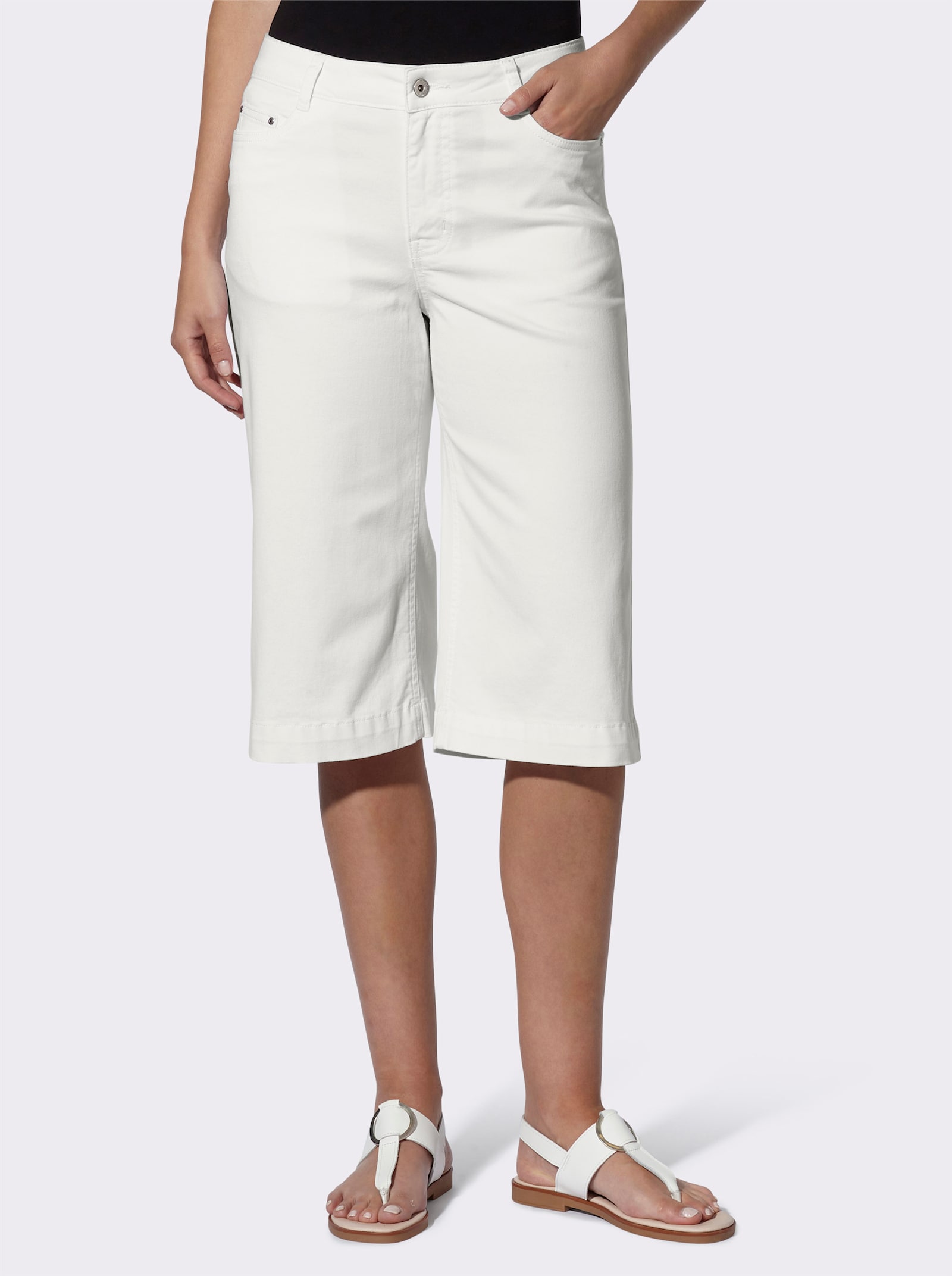 heine Jeansbermudas mit weitem Bein - ecru