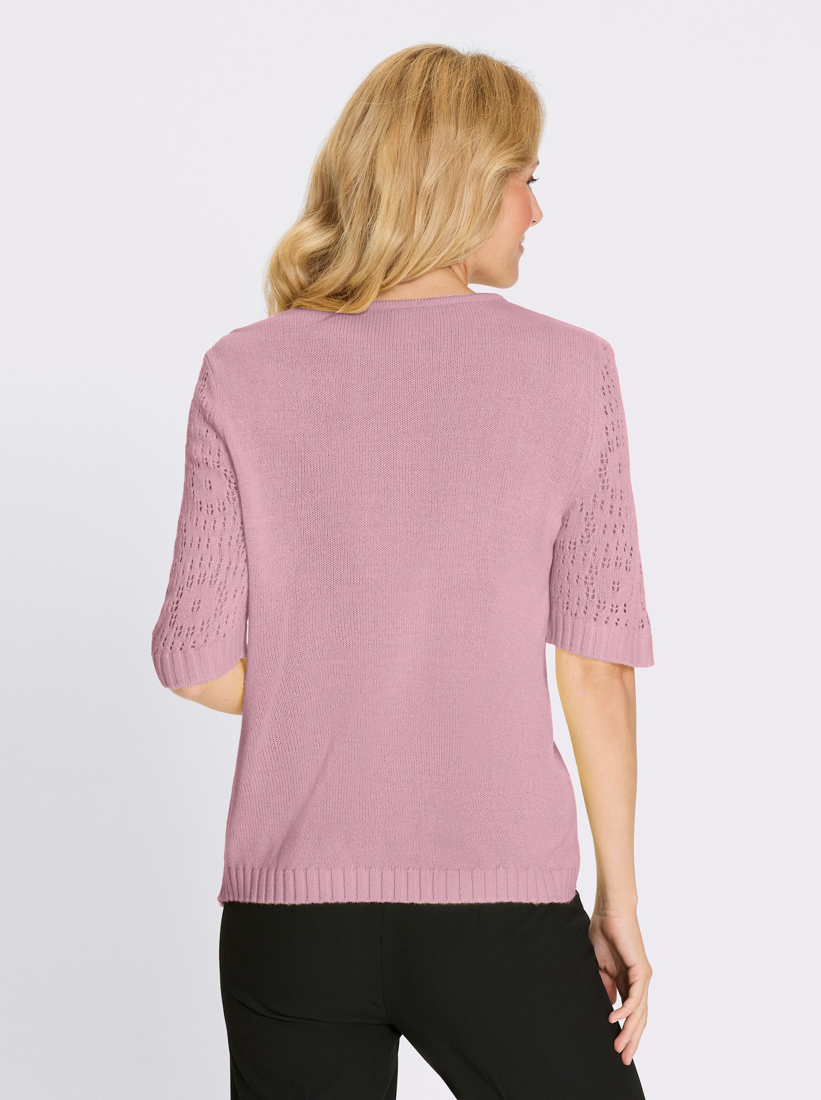 Svetr s polodlouhými rukávy - růžová