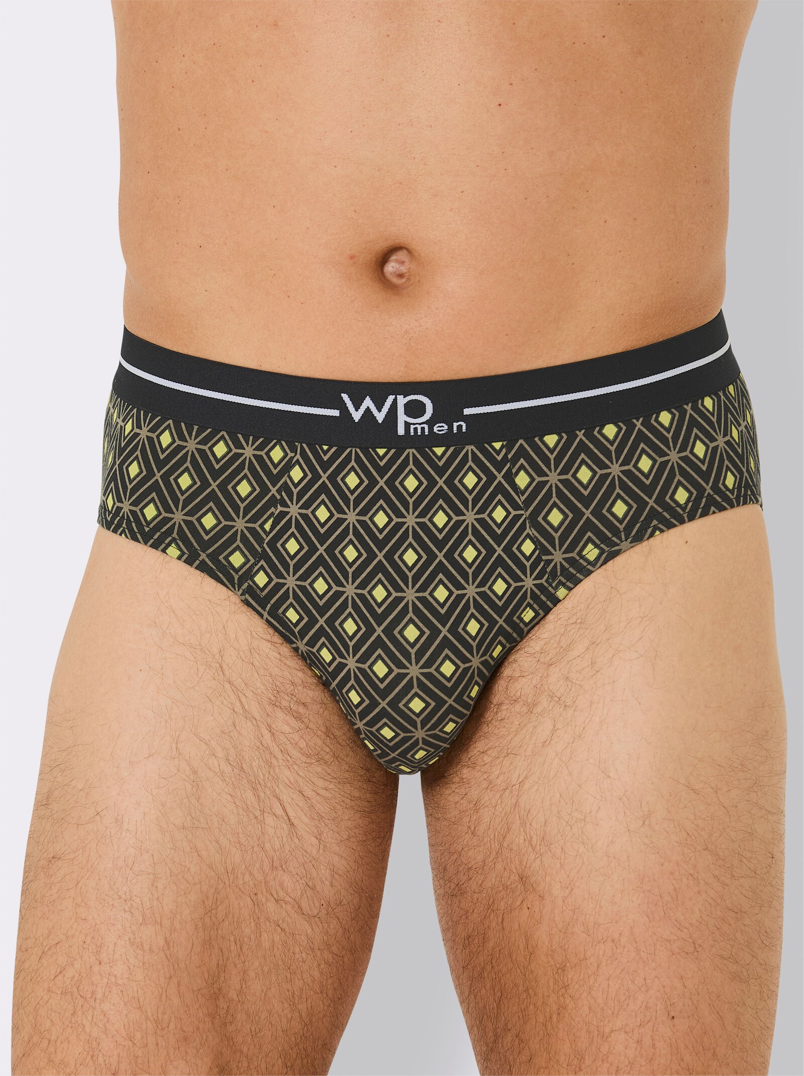 wäschepur men Slip - schwarz-khaki-bedruckt + schwarz + khaki