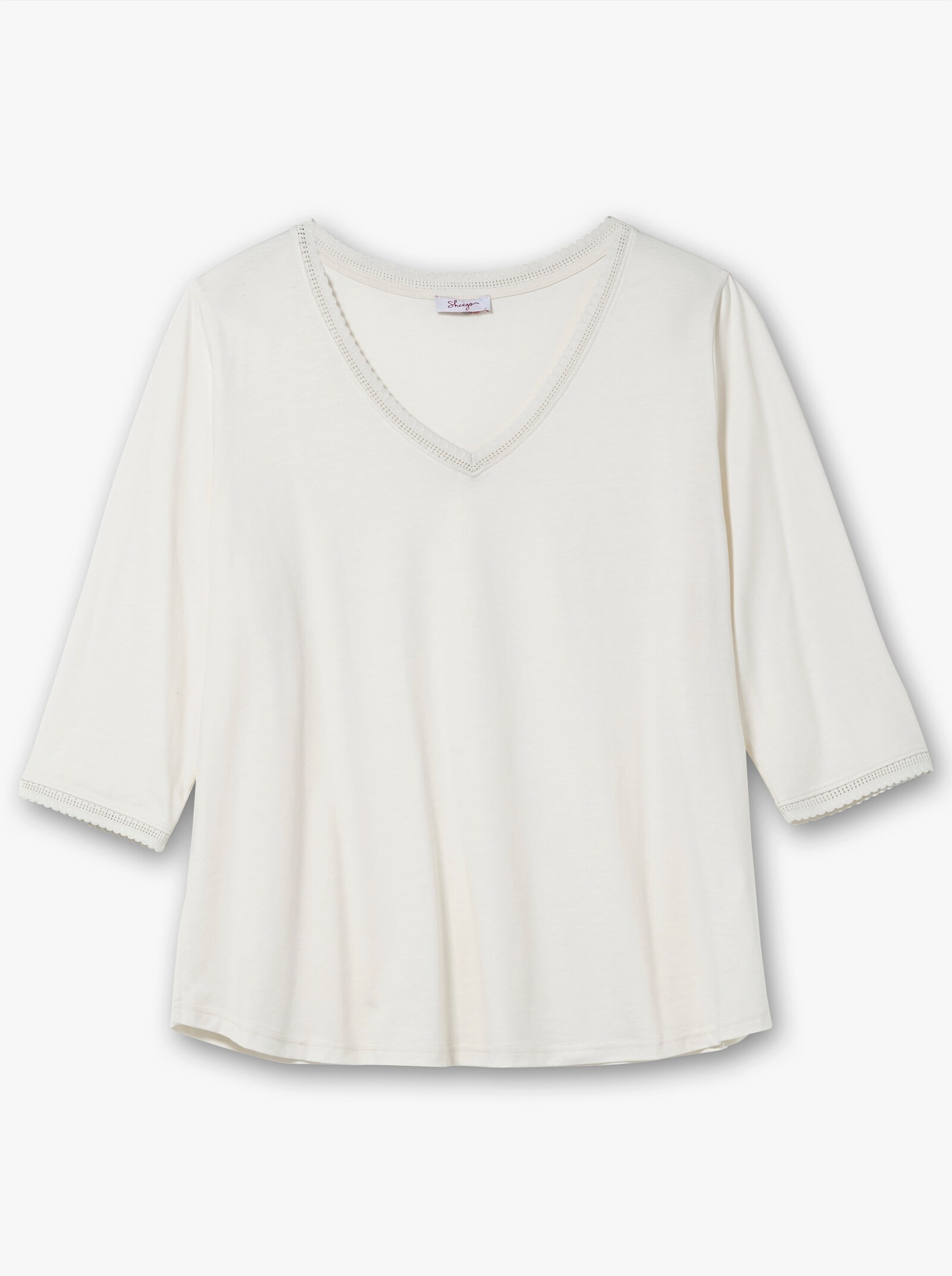 sheego Shirt met 3/4-mouwen in lichte A-lijn - champagne