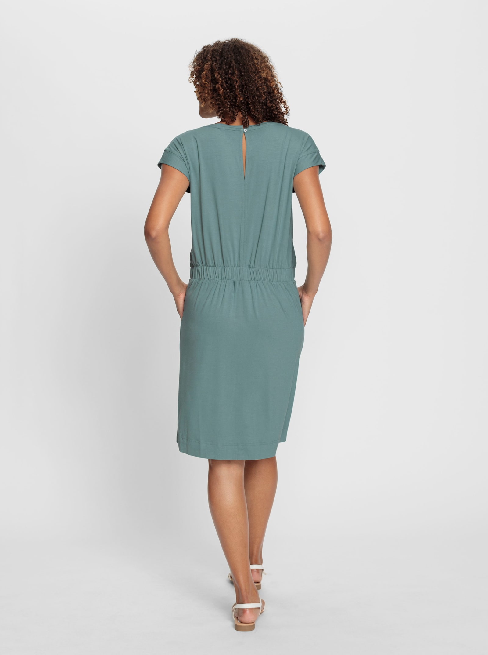Jerseykleid im Viskose-Mix - jade