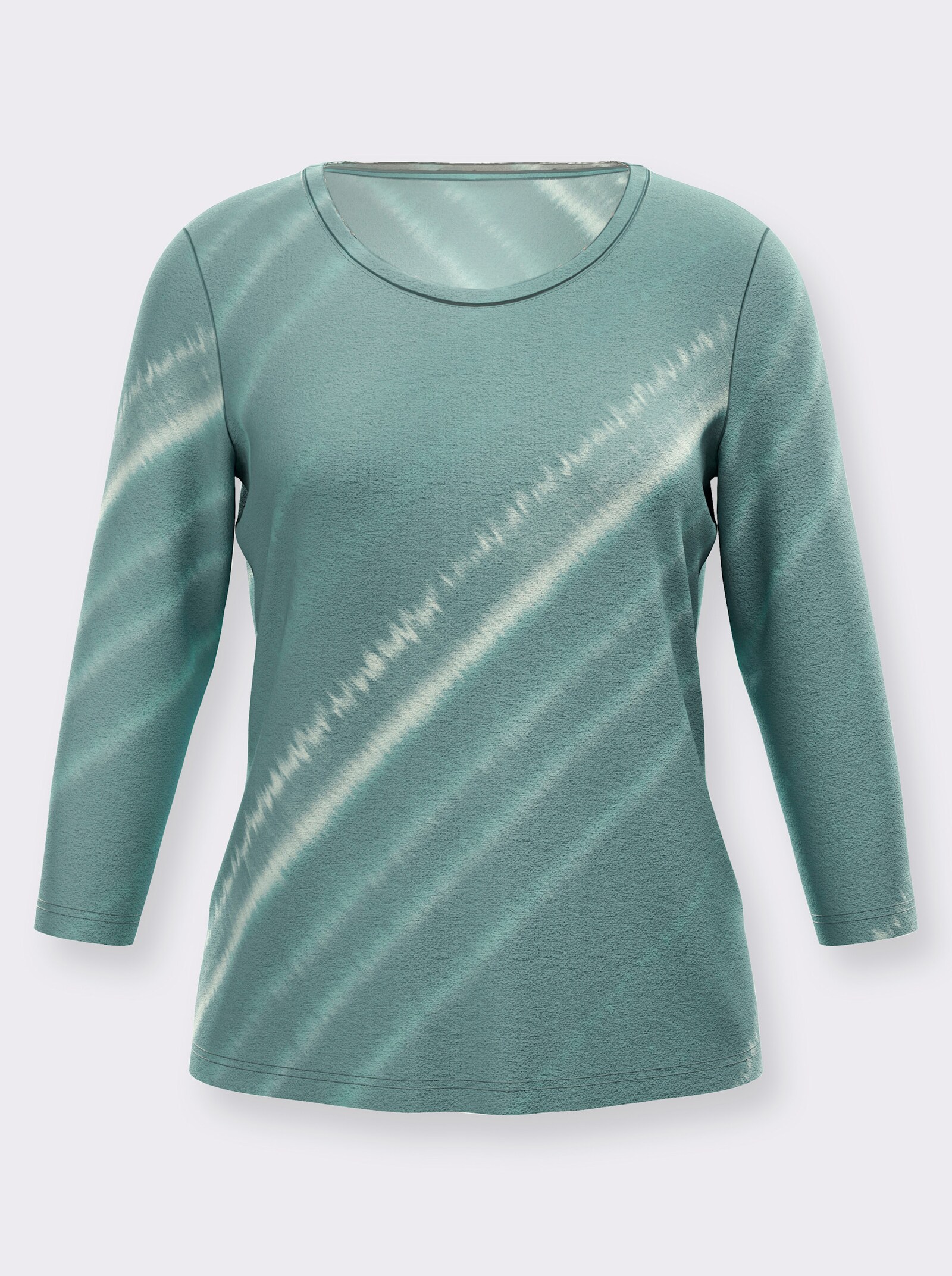 Shirt im modischen Farbverlauf - jade-salbei-bedruckt