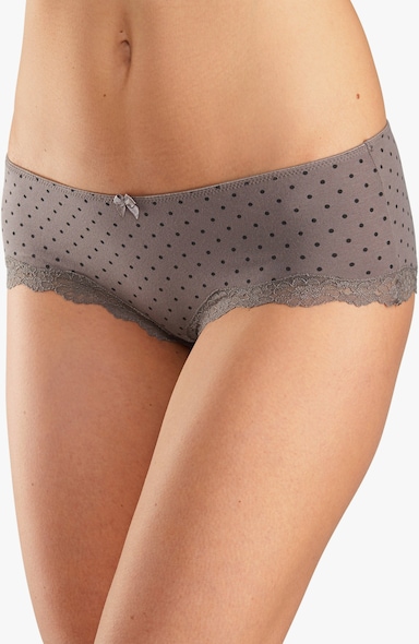 LASCANA Panty - effen taupe, gestippeld, gestreept