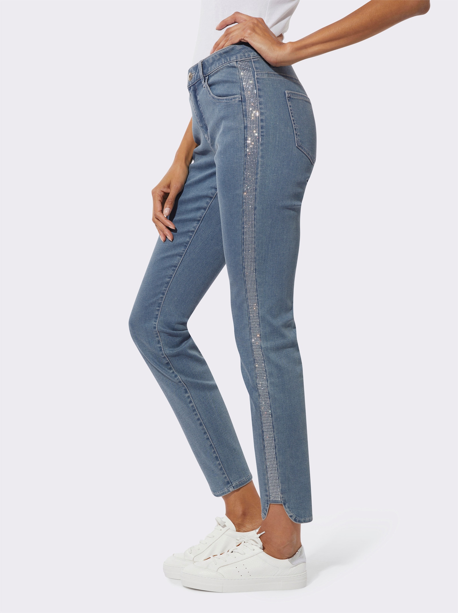 5-Pocket-Jeans mit Baumwolle - blue-bleached