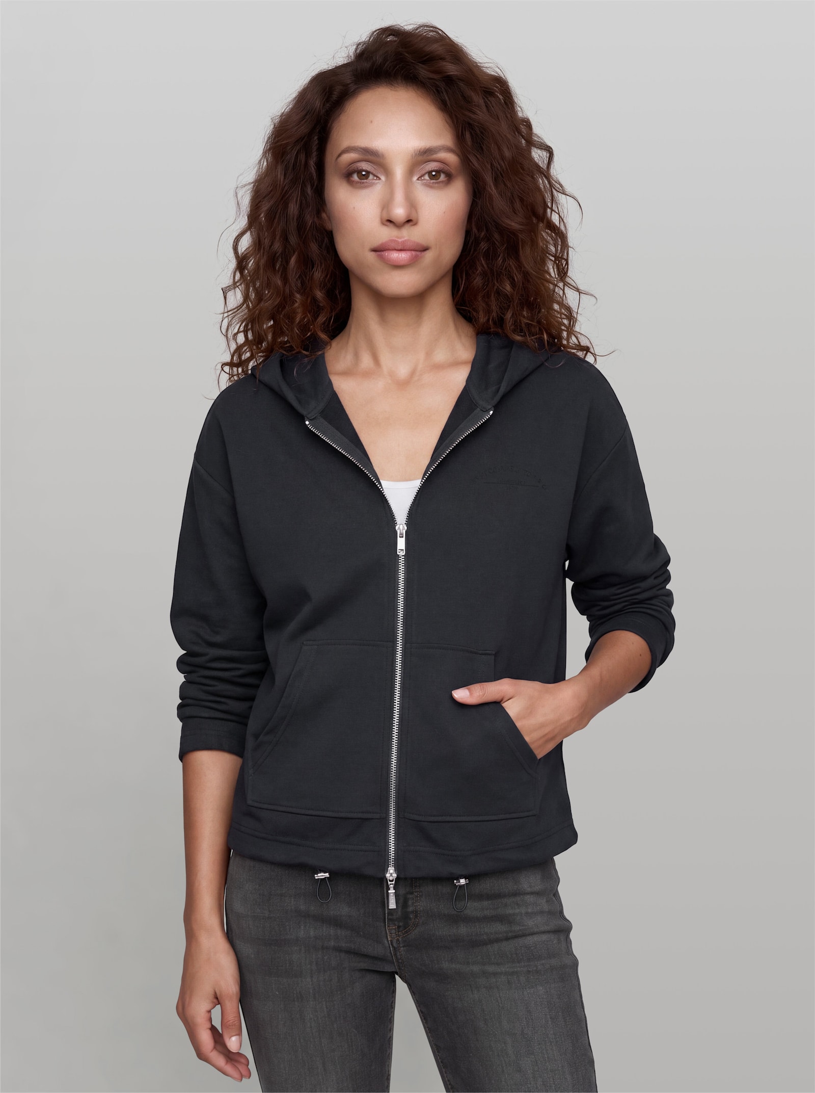 heine Sweatjacke mit Kapuze - schwarz