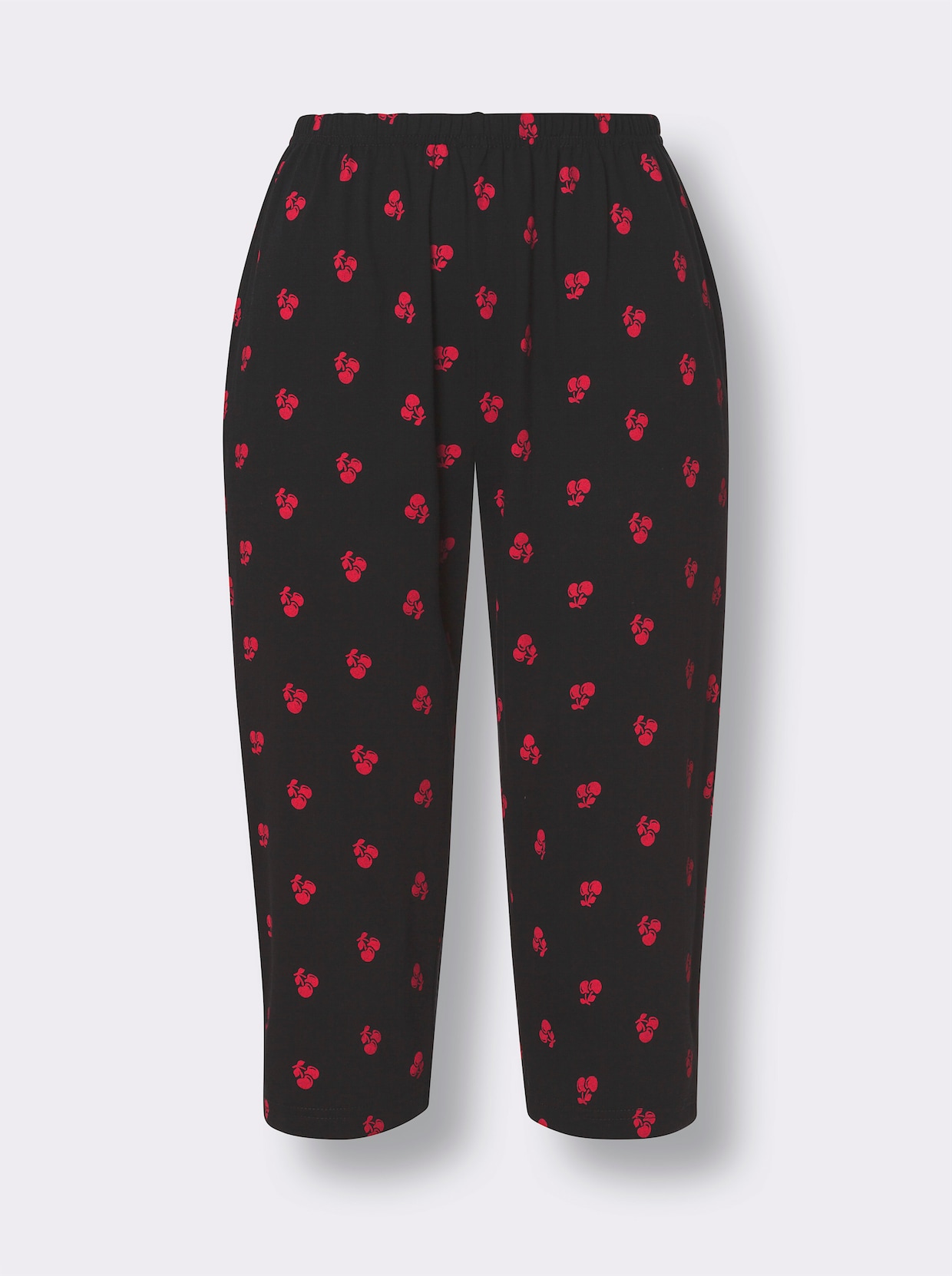 Capri-pyjama - rood/zwart geprint