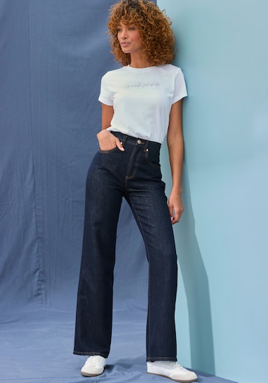 LASCANA Jean large - denim bleu foncé