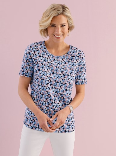 Shirt met korte mouwen - wit/marine geprint