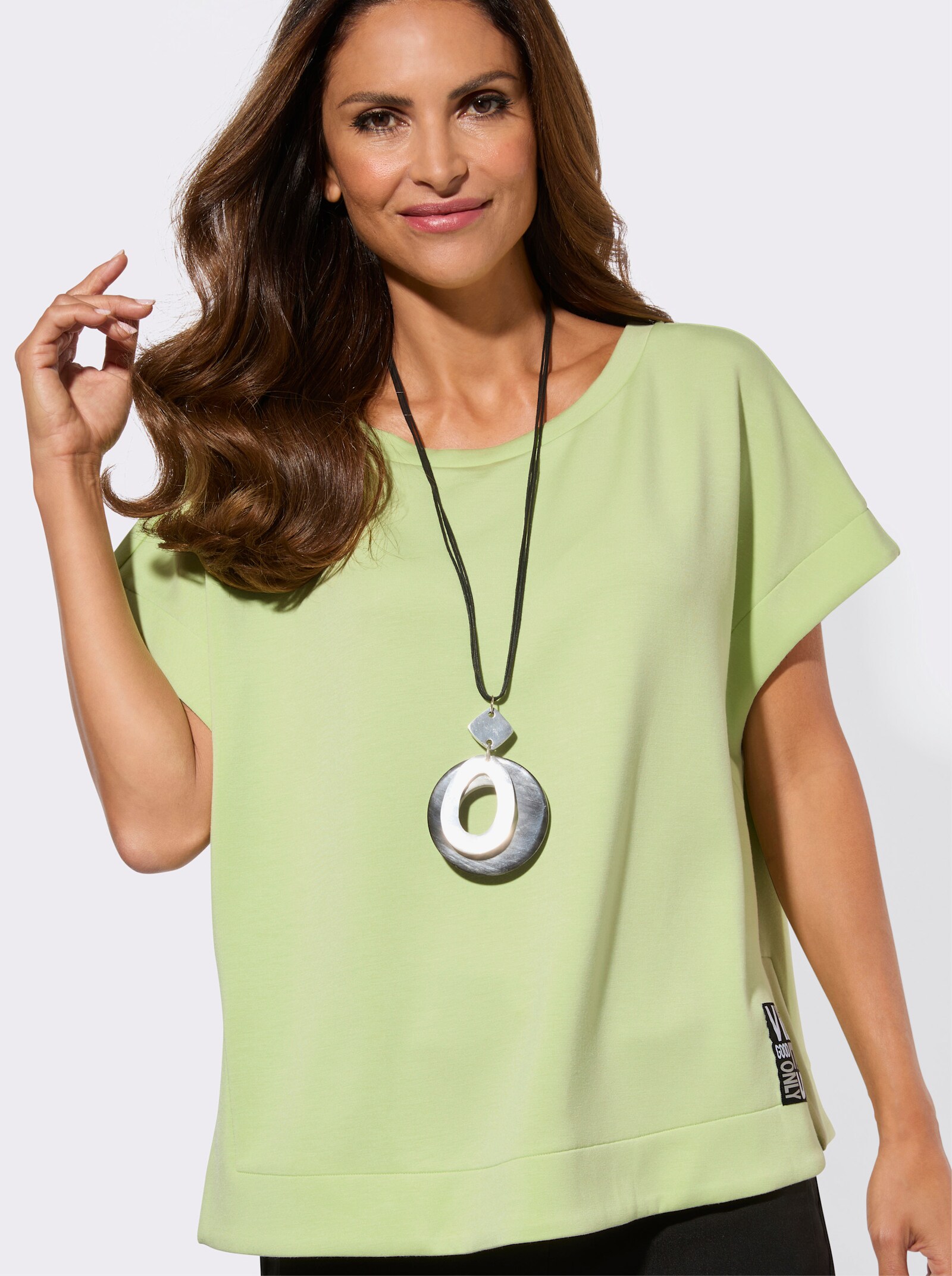 Sweatshirt mit Seitenschlitzen - pistazie