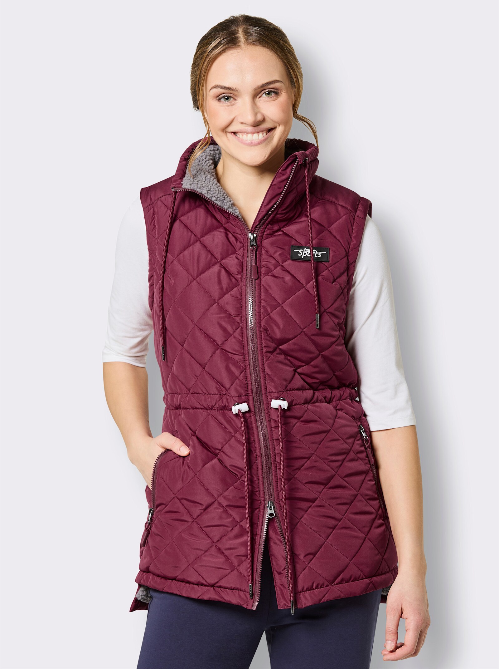 Catamaran Sports Steppweste , weitenverstellbar an Kragen und Taille - bordeaux