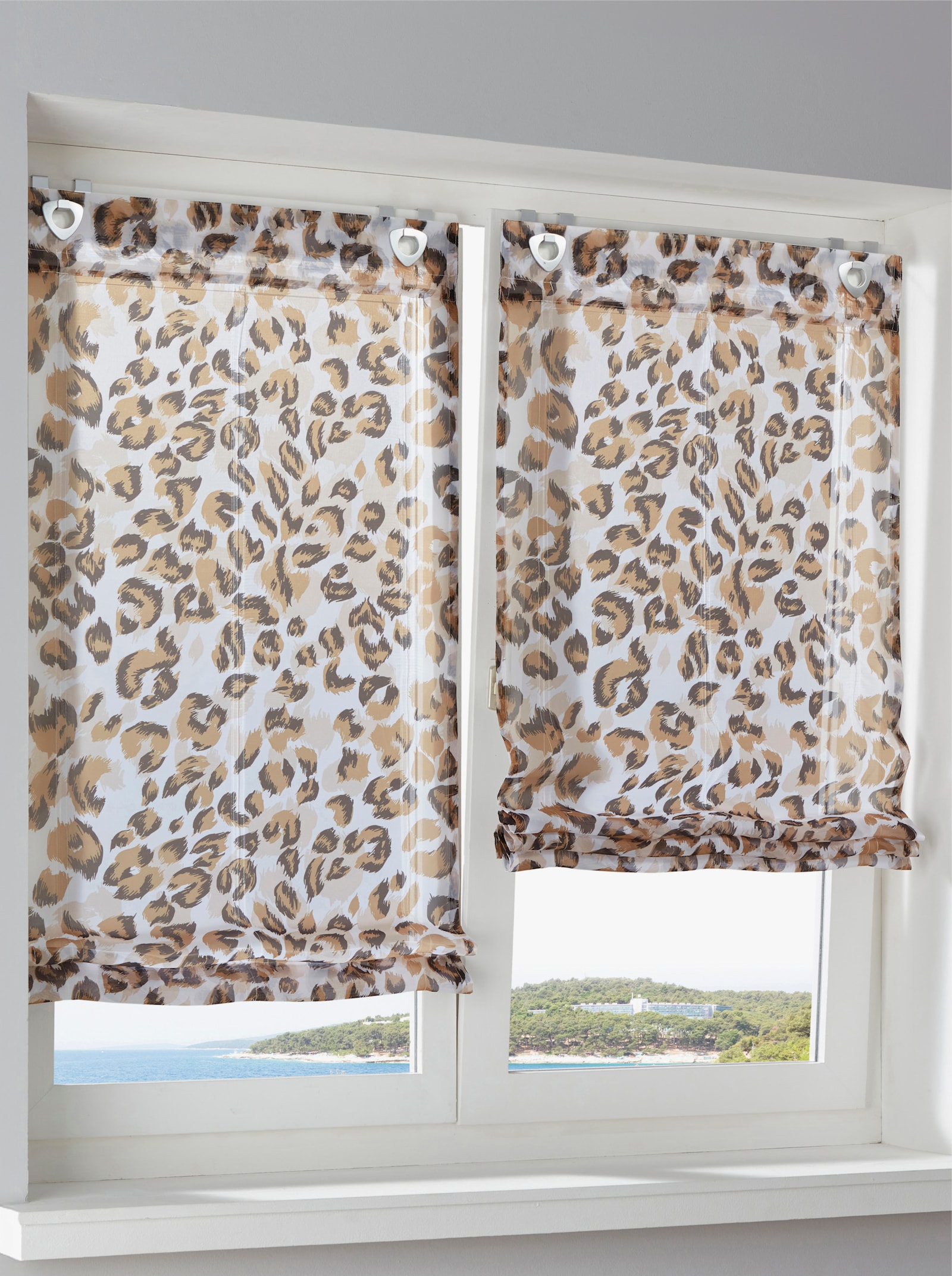 heine home vouwgordijn - wit/bruin