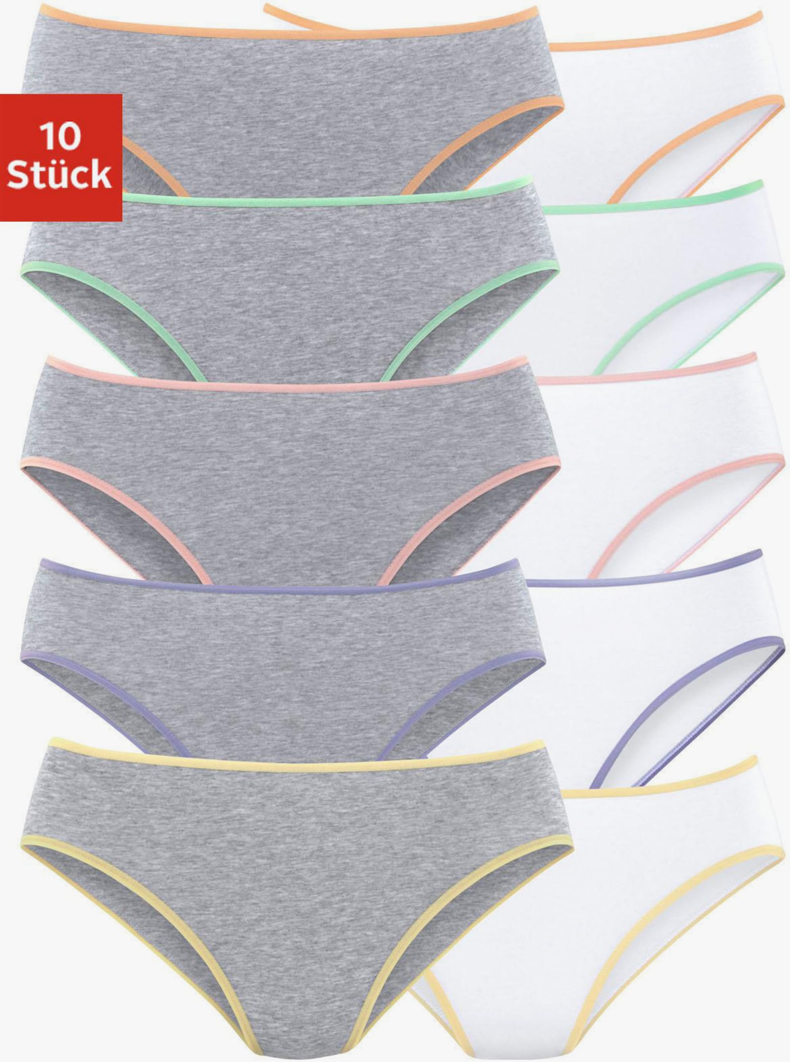 petite fleur Bikinislip - weiß, grau meliert