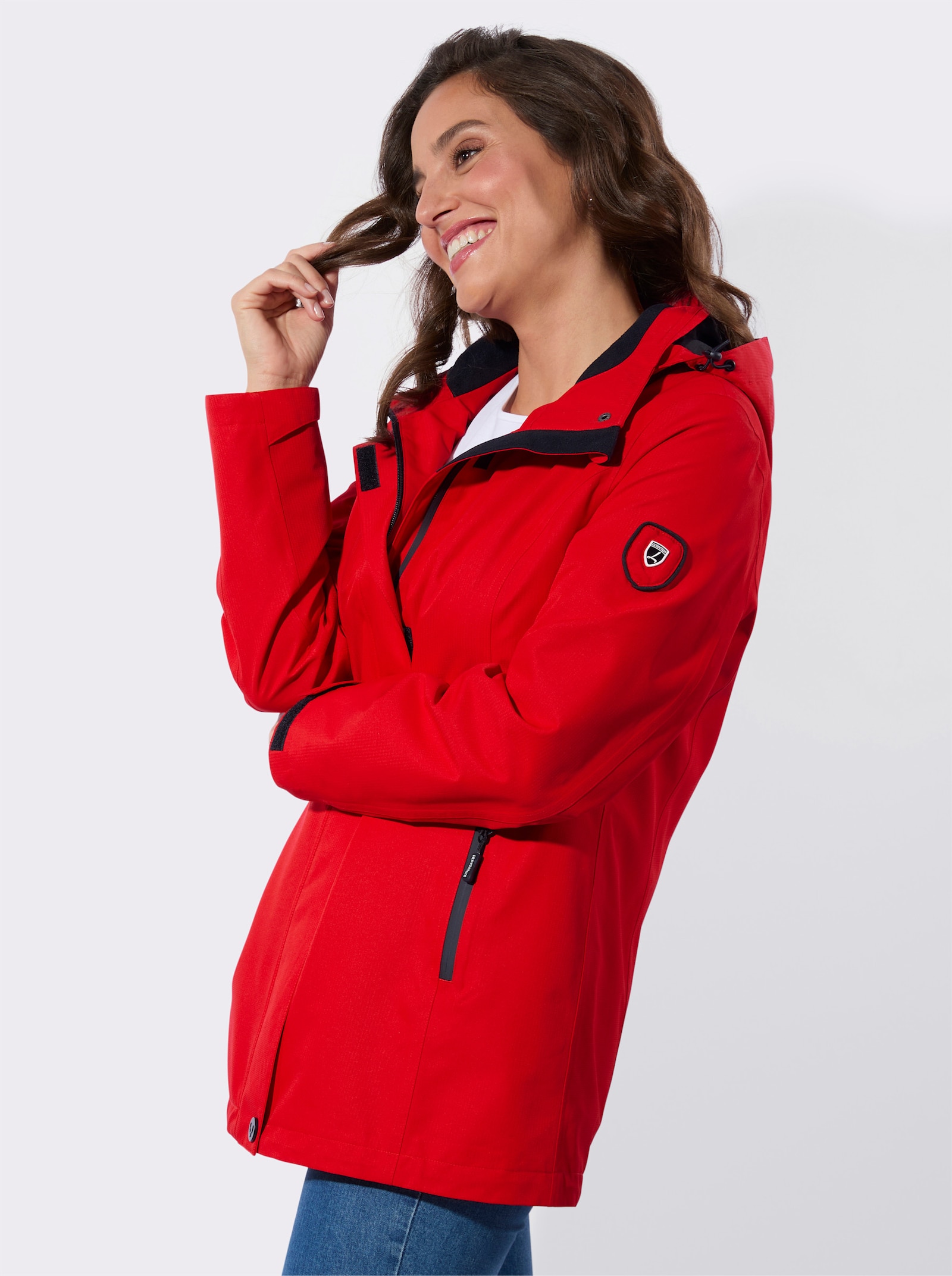 Funktionsjacke mit Reissverschluss-Taschen - rot