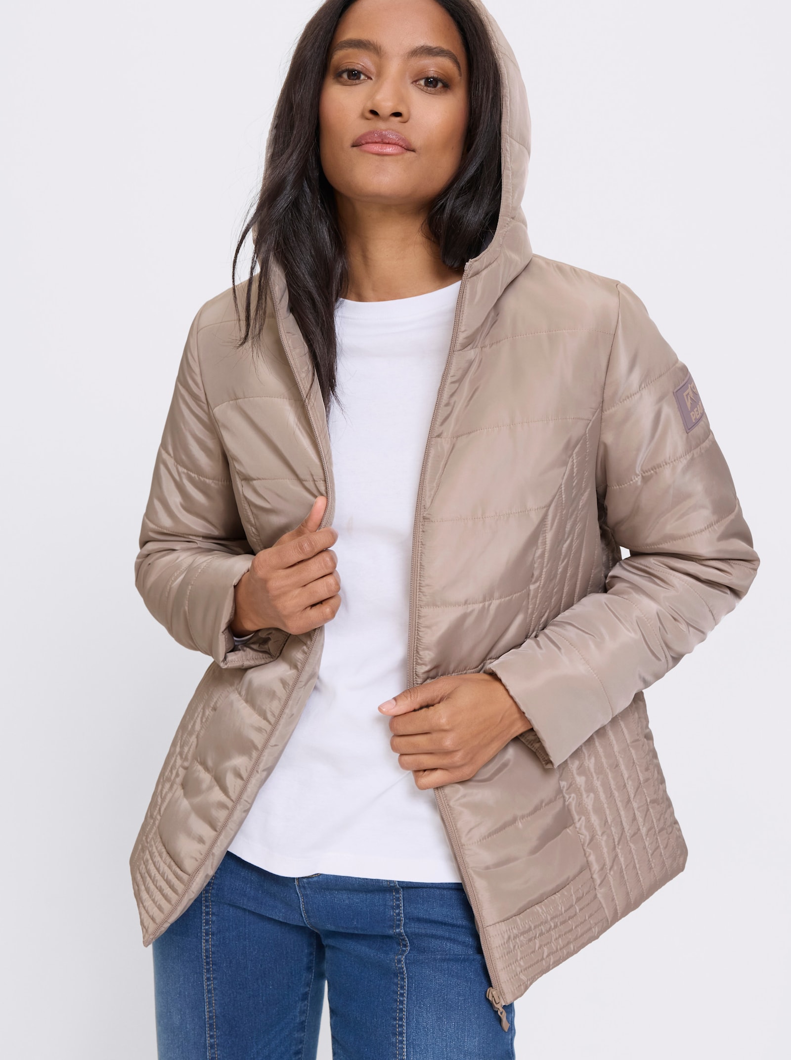 heine Steppjacke mit Kapuze - sesam