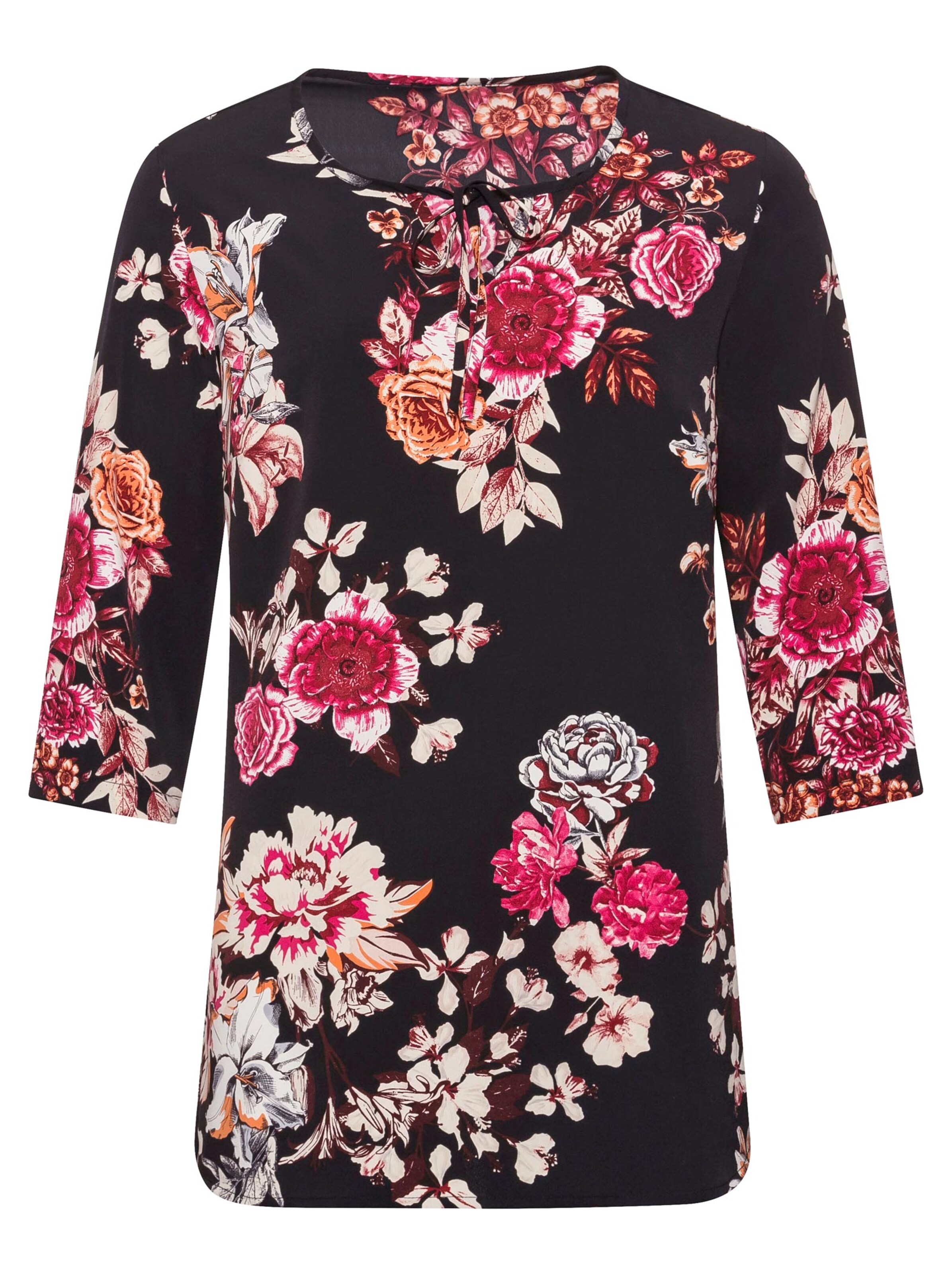 Schlupf-Bluse - schwarz-gemustert