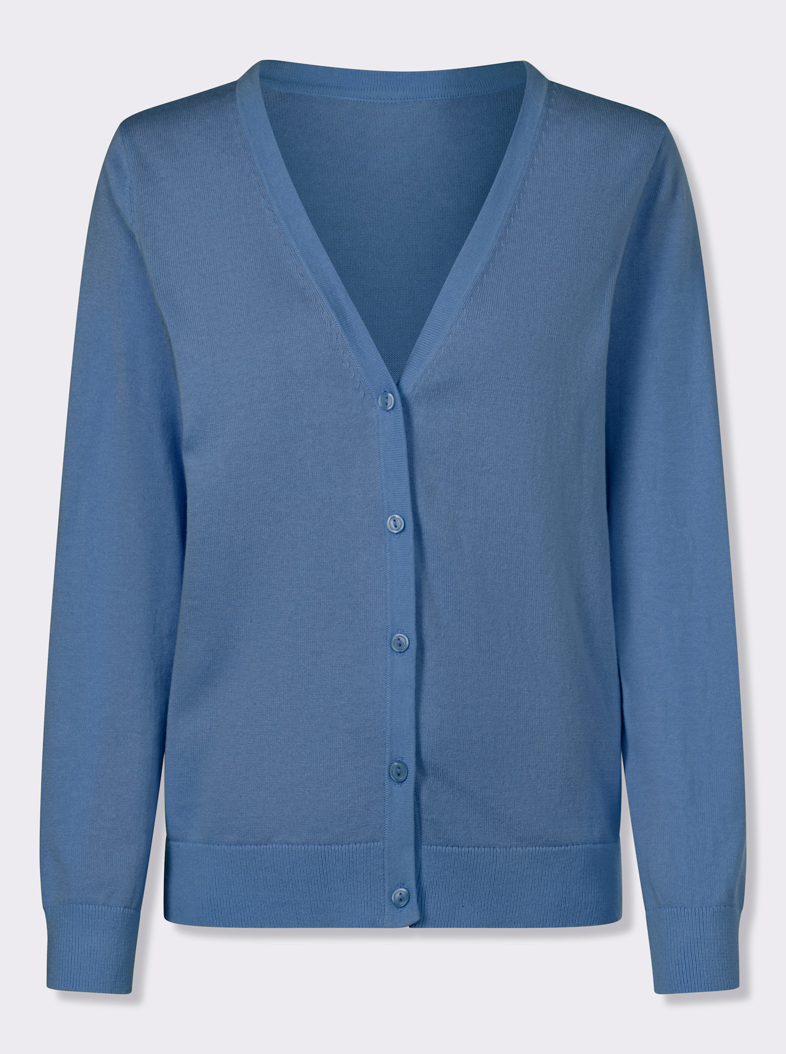 Cardigan in Baumwoll-Qualität - mittelblau