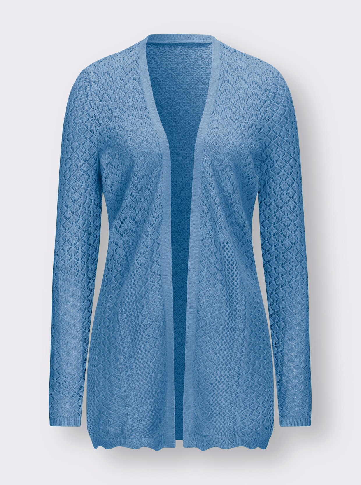 Longstrickjacke - himmelblau