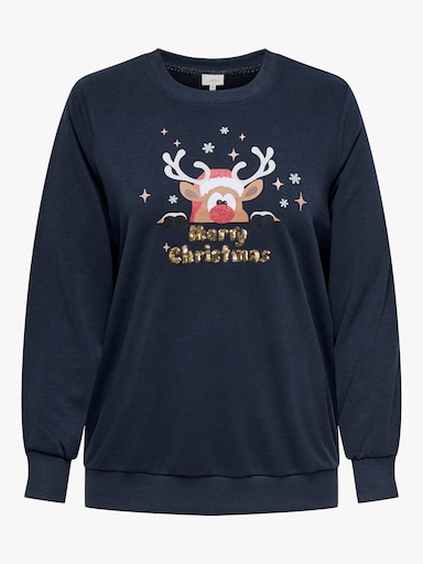 ONLY CARMAKOMA Sweatshirt - night sky print:reindeer