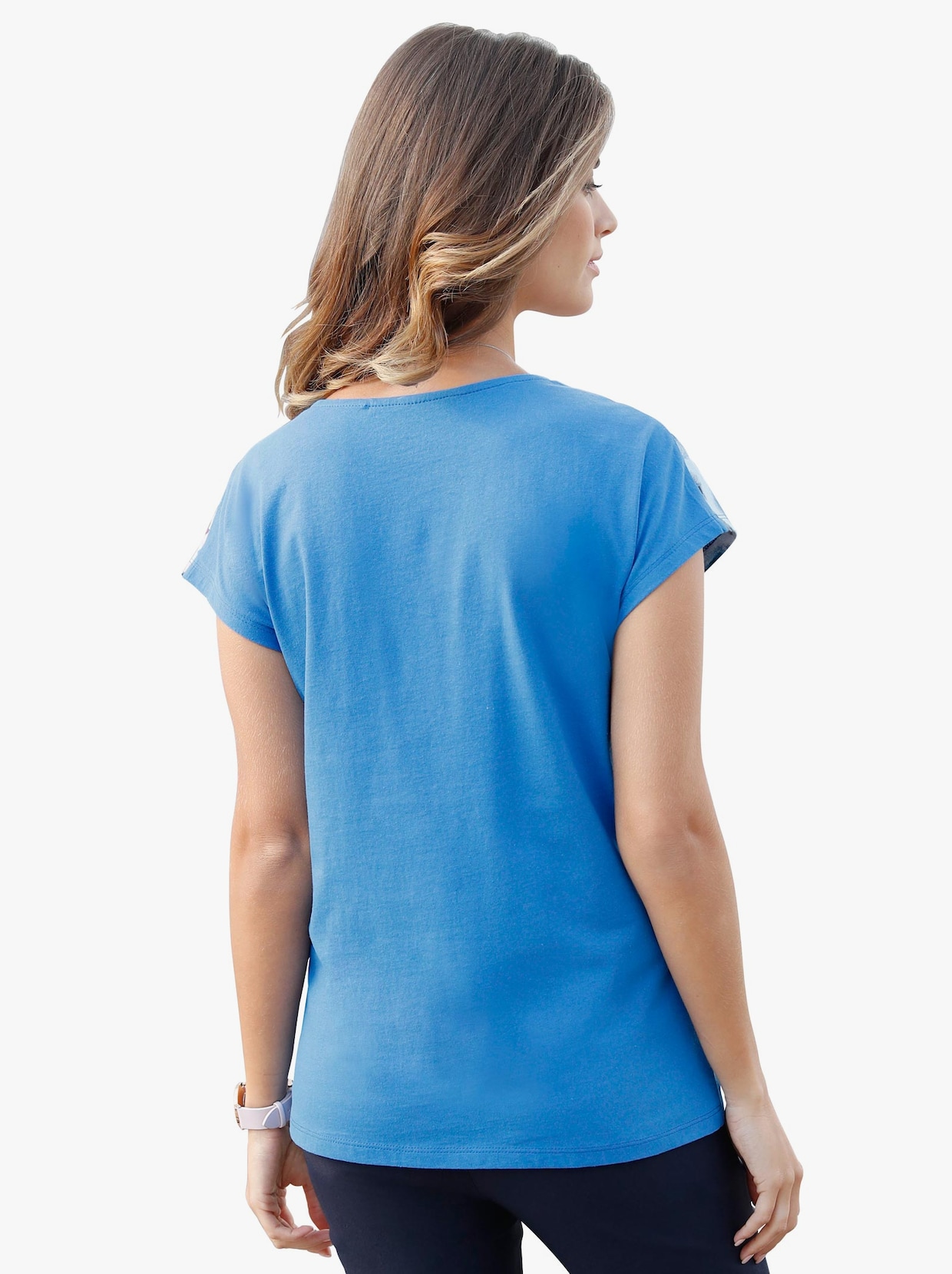 Tričko s potlačou - modrá vzorovaná