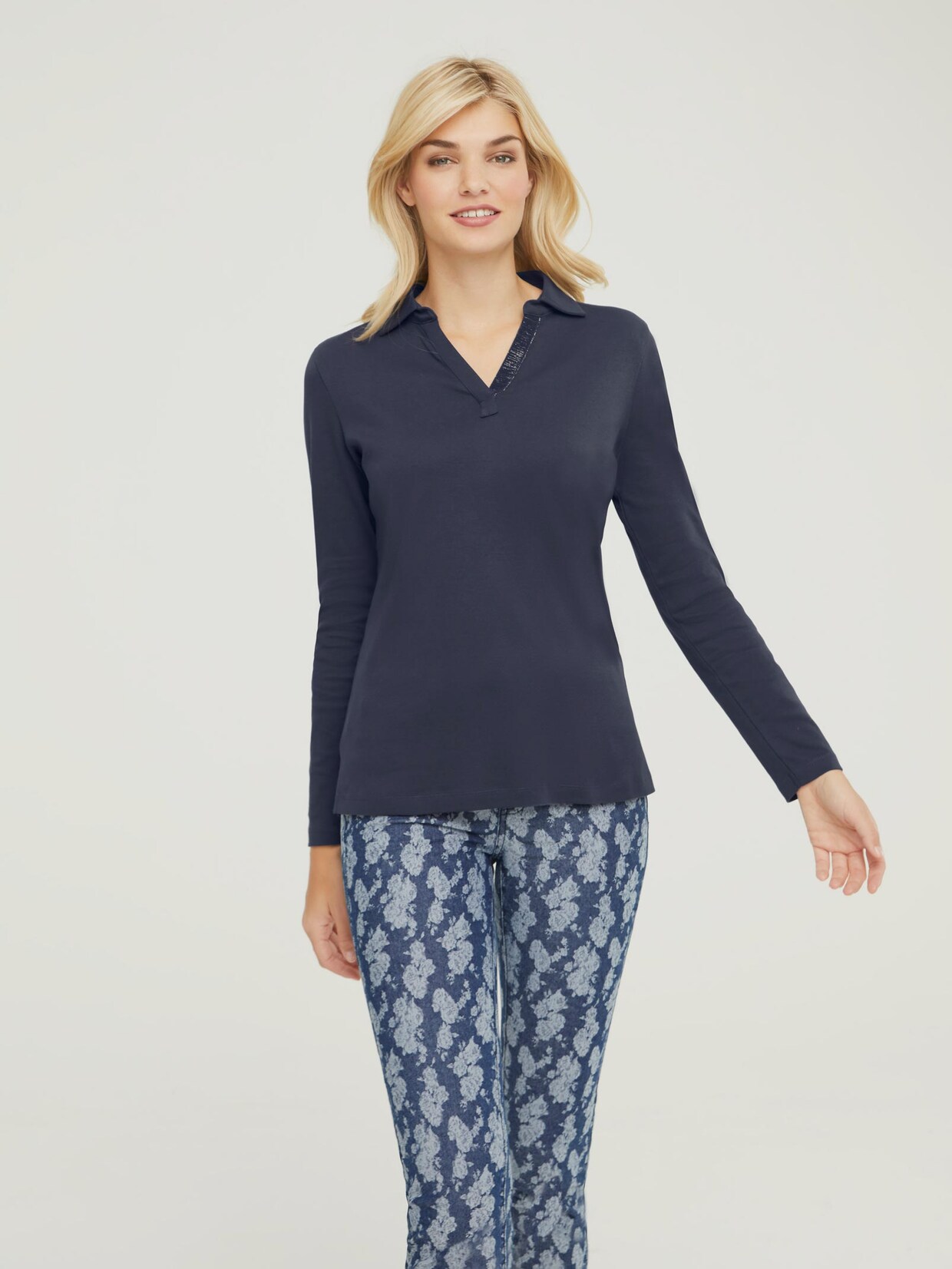 Linea Tesini Poloshirt - nachtblau