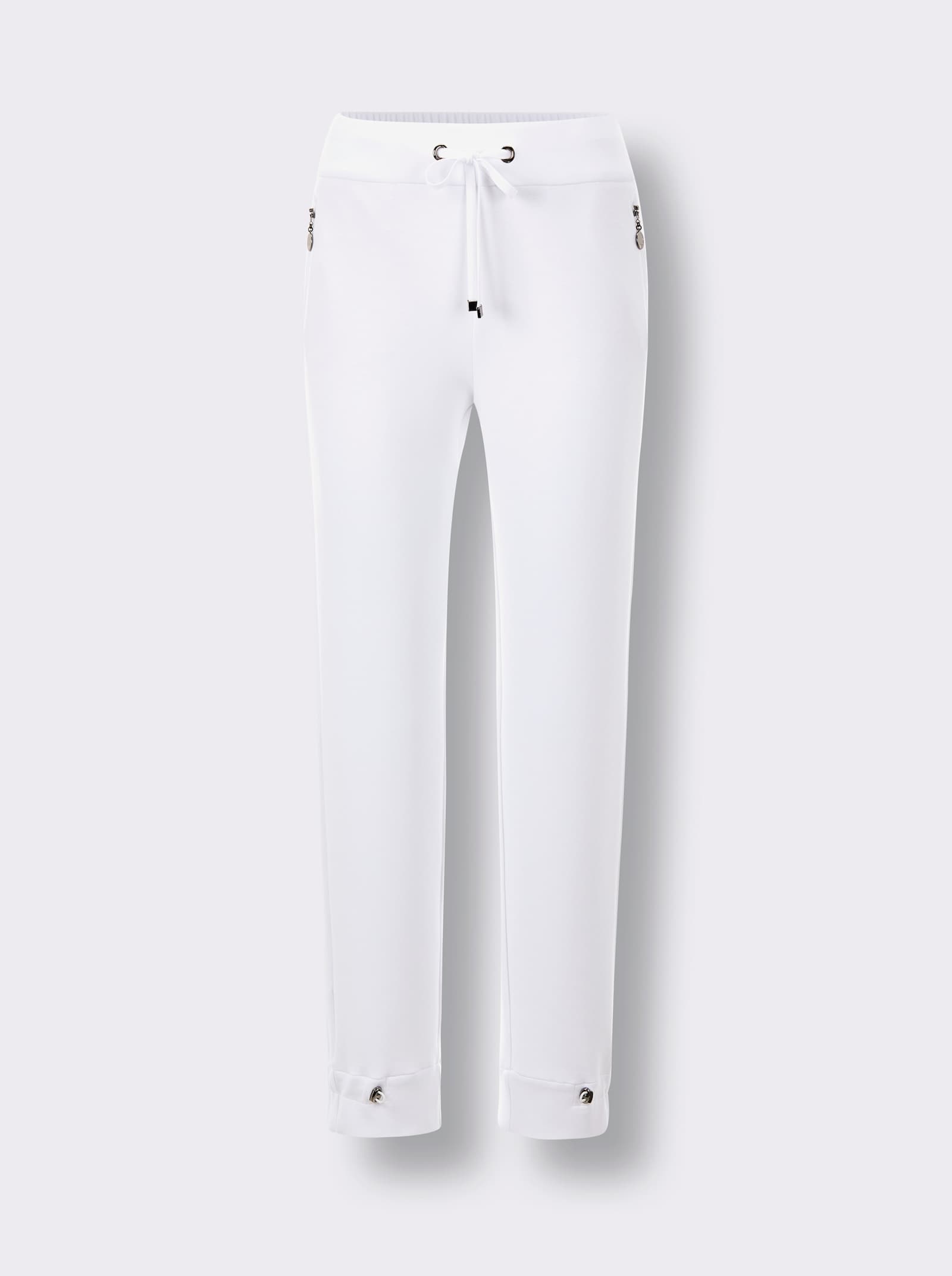 CREATION L PREMIUM Jogg Pants mit Ziertaschen - weiß