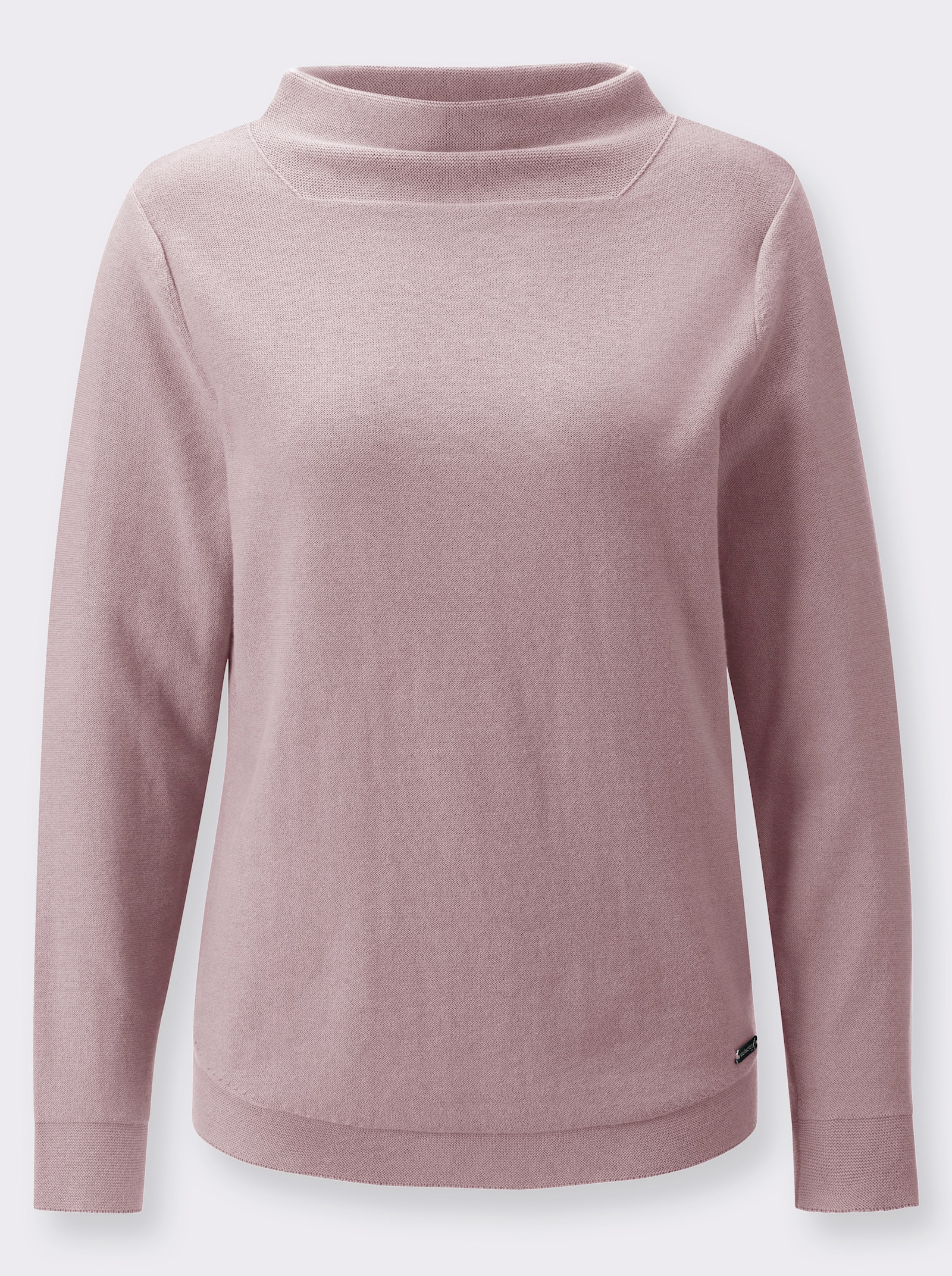 Langarm-Pullover aus reiner Baumwolle - mauve