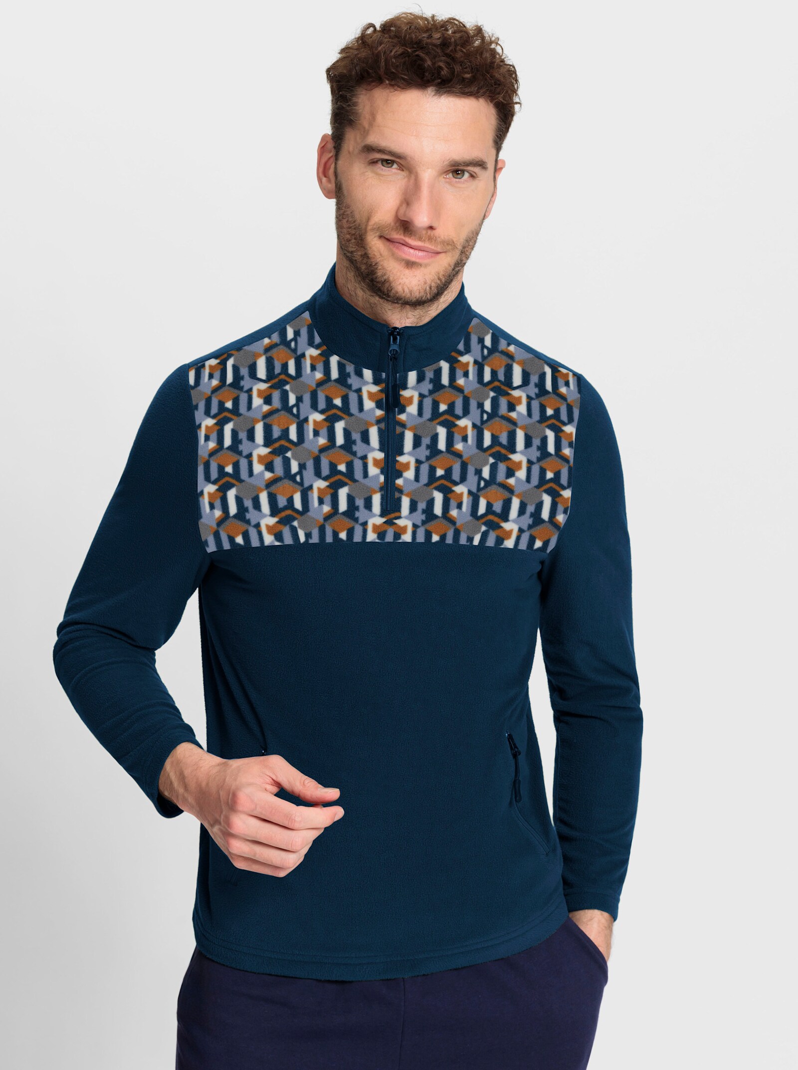 Catamaran Sports Fleeceshirt met ritszakken - donkerblauw