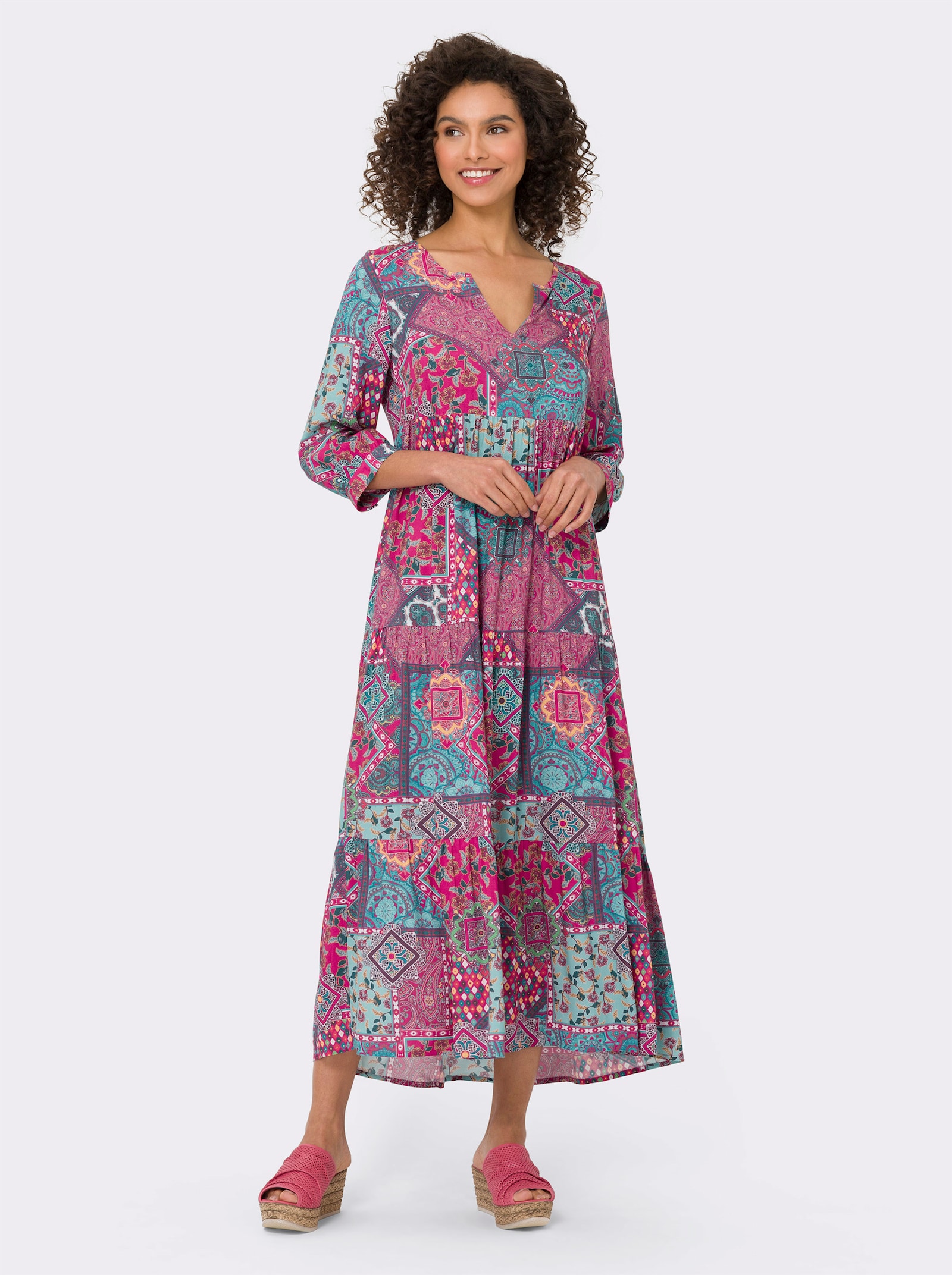 heine Druckkleid mit 3/4-Ärmeln - erdbeere-ozean-bedruckt