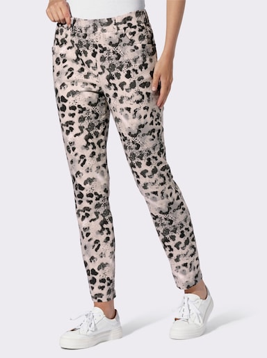heine Druckhose - sand-schwarz-bedruckt