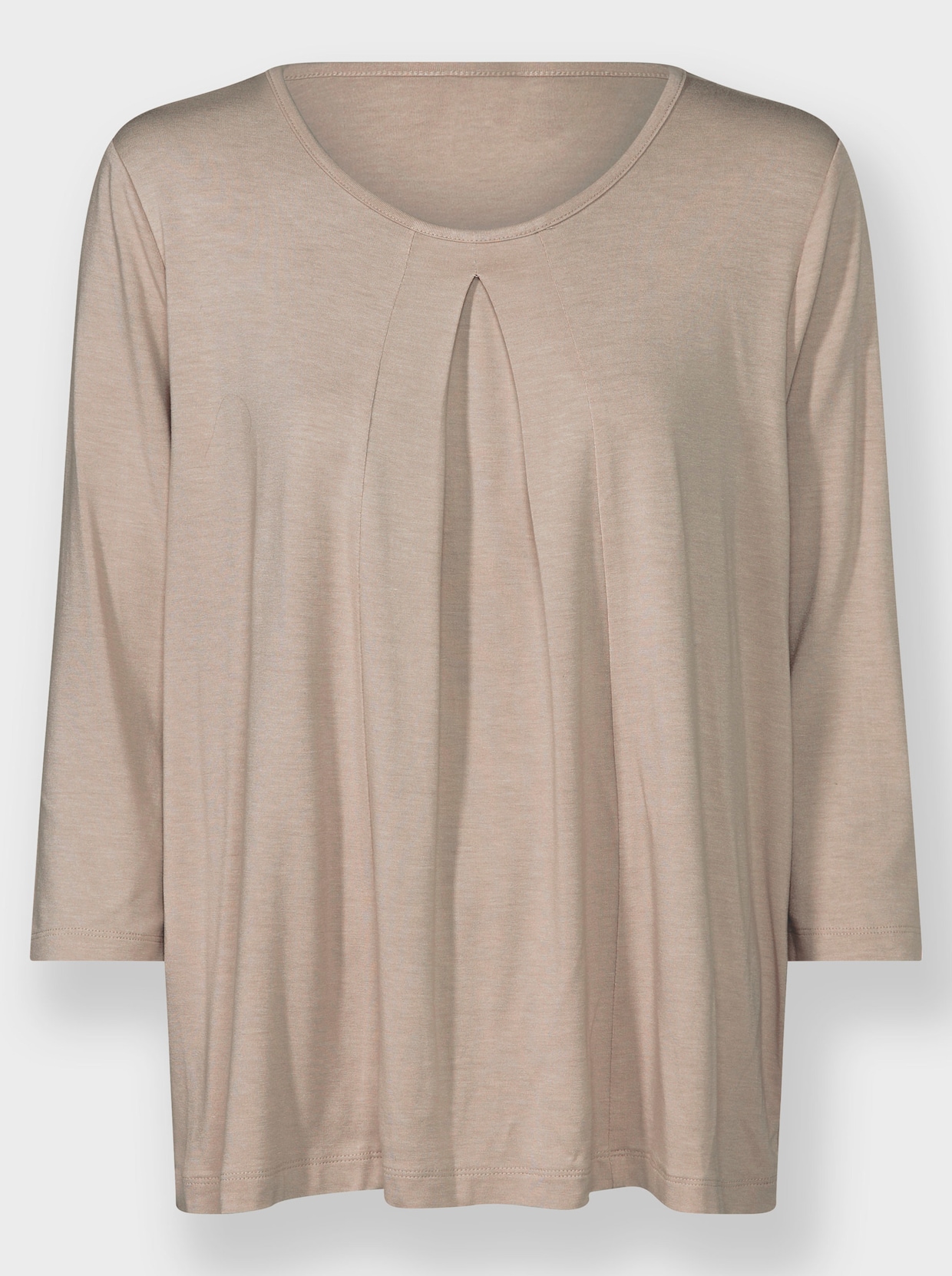 Shirt met ronde hals - ivoorkleur