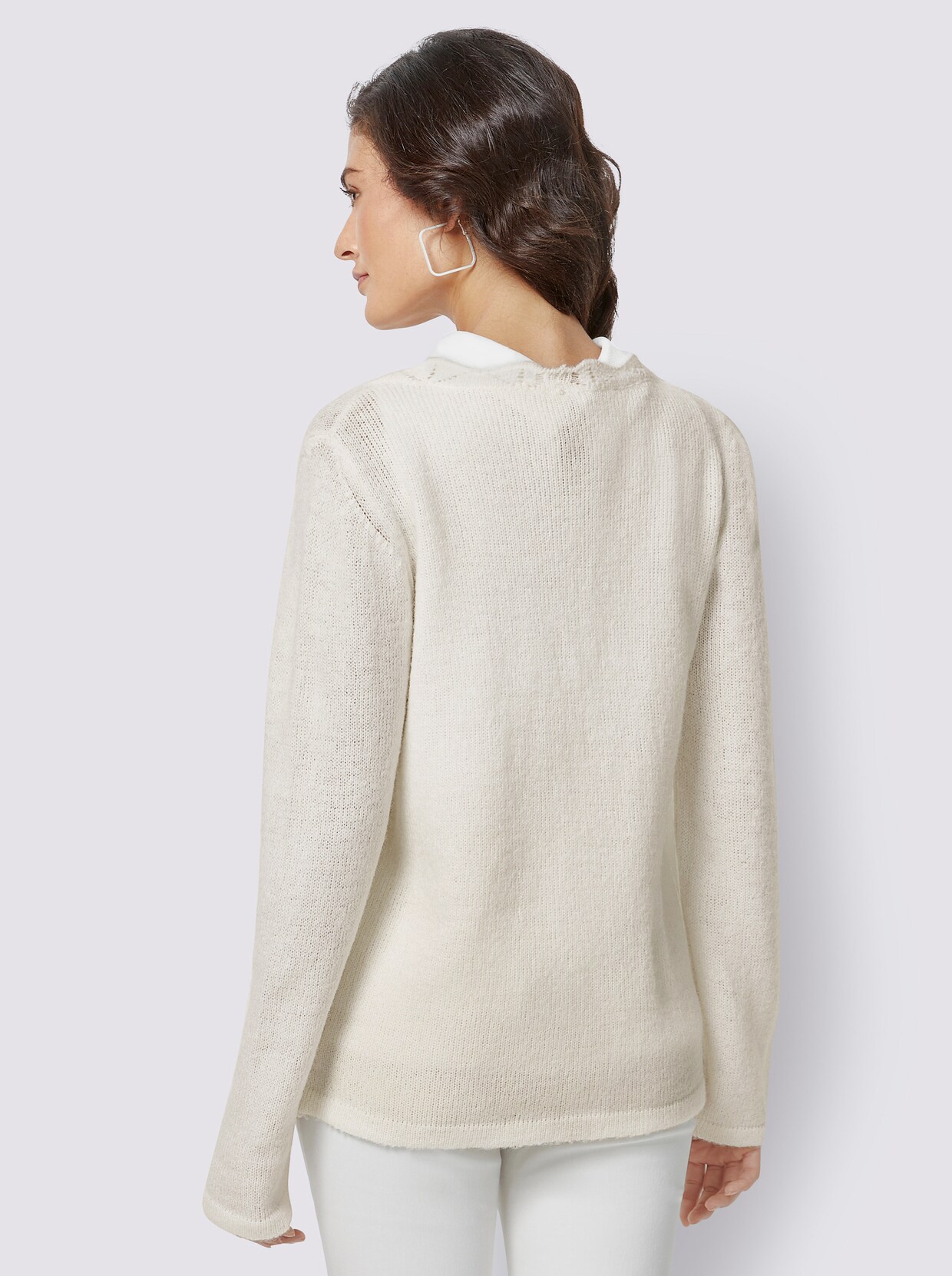 Langarm-Pullover - ecru