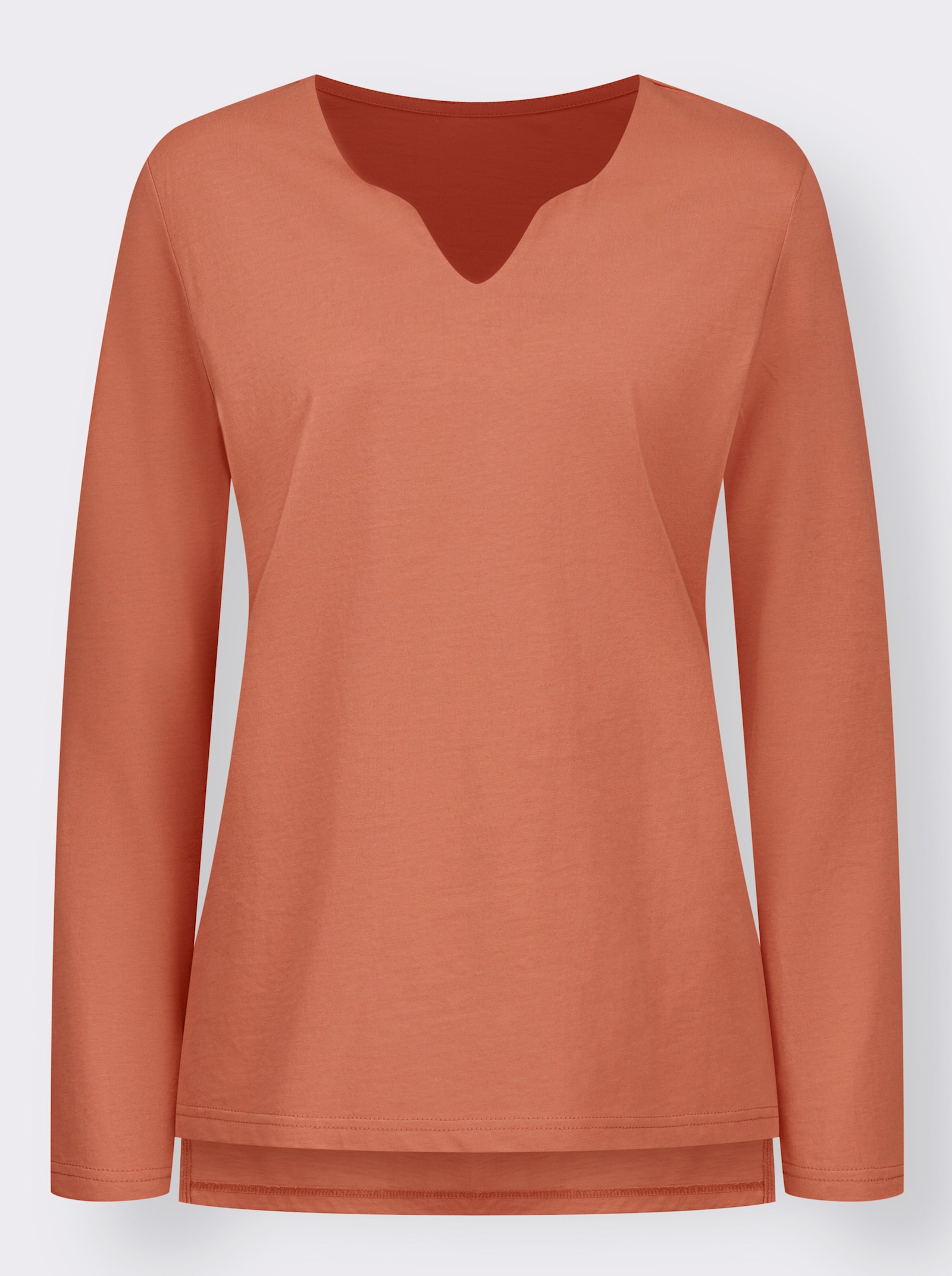 Tričko s dlhými rukávmi a bočným rázporkom - Papája