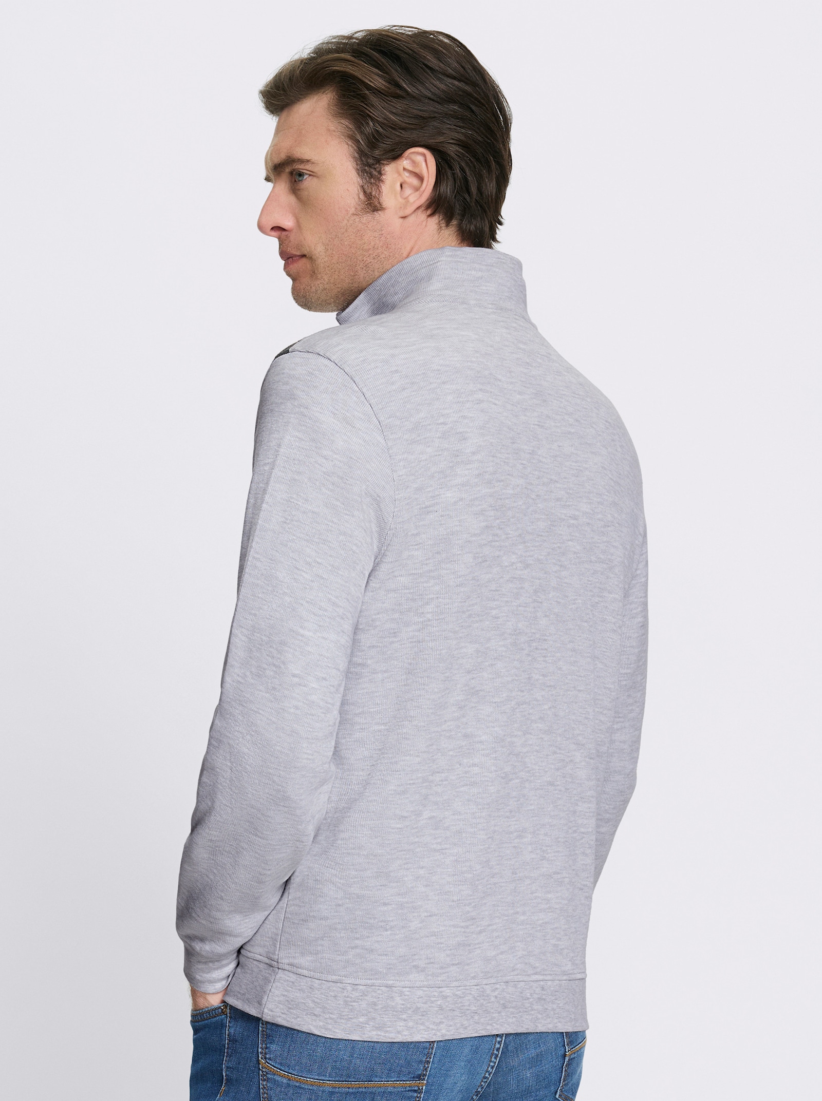 Catamaran Shirtjacke mit durchgehendem Reißverschluss - hellgrau-meliert